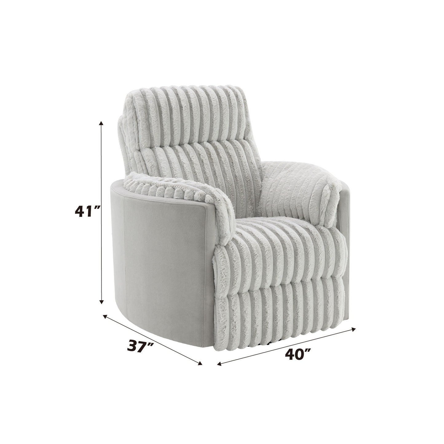 Emee Corduroy Glider Recliner With Swivel - Gray