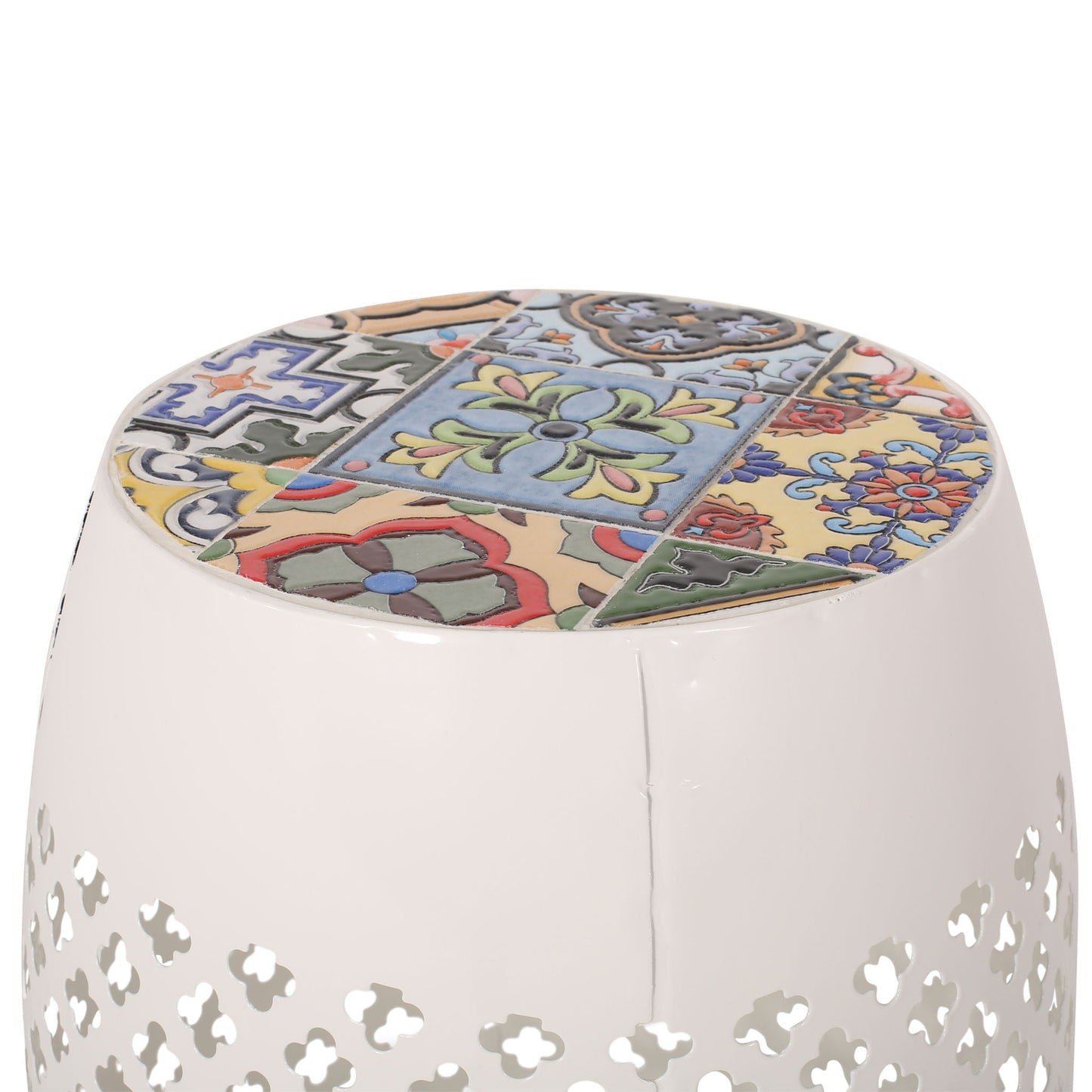 Roswell Outdoor Side Table With Mosaic Tile Top