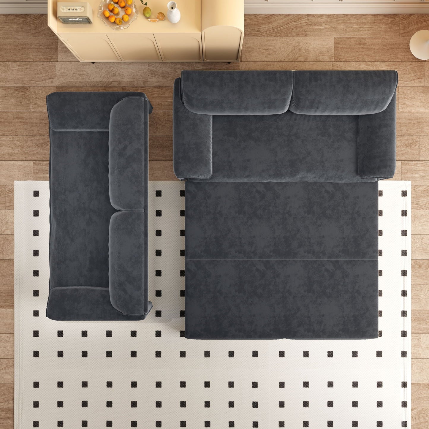 Queen Pull Out Sofa Bed With Side Storage