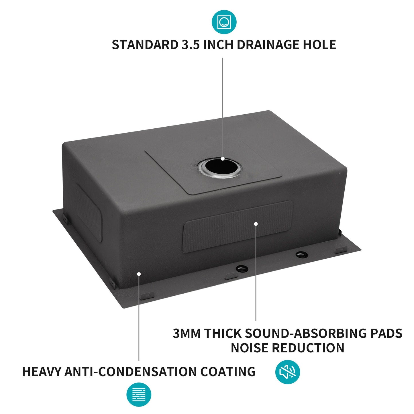 Topmount Kitchen Sink 16 Gauge, Single Bowl