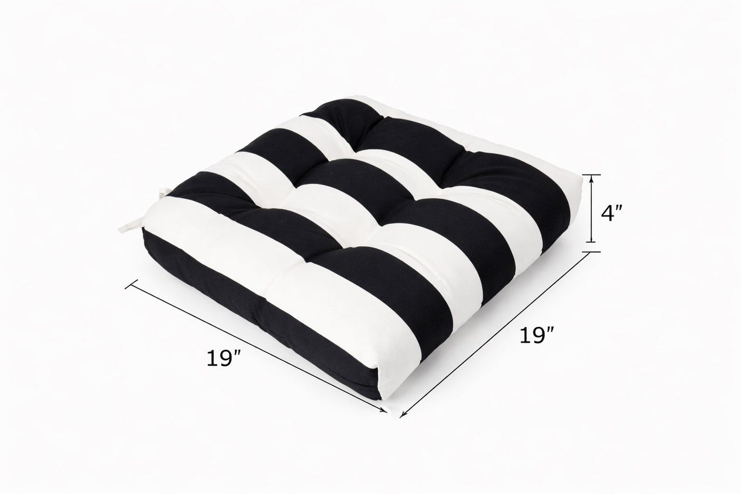 Outdoor Chair Cushions Set of 2 – Black and White Striped