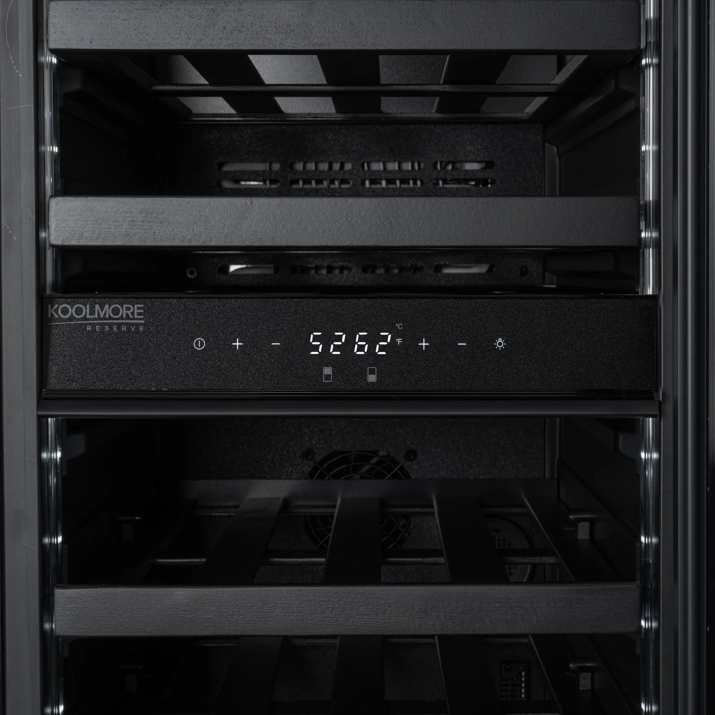 KoolMore Reserve 15 in. Under-Counter Panel Ready Dual Zone Built-in Wine Cooler and 23 Bottle Capacity in Black