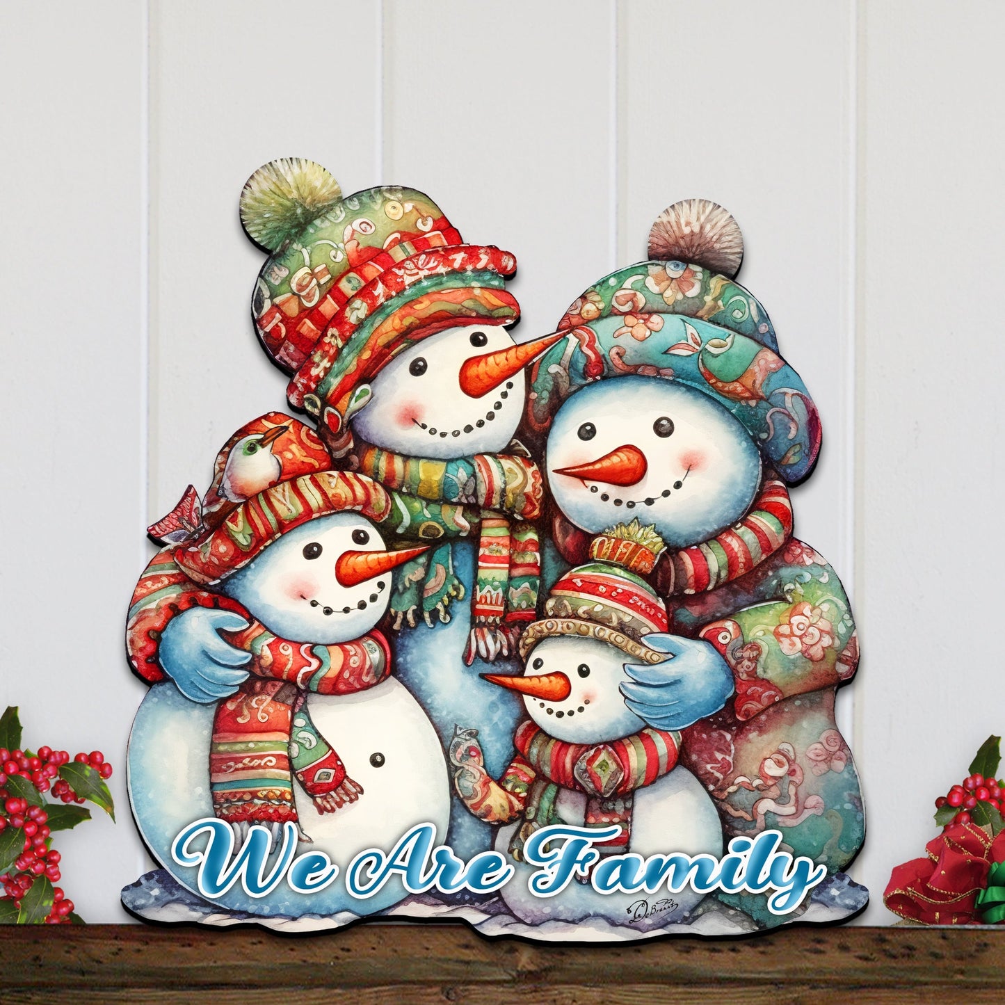 Snowman's Family Holiday Door Decor  by G. Debrekht - Christmas Decor - 8611057H