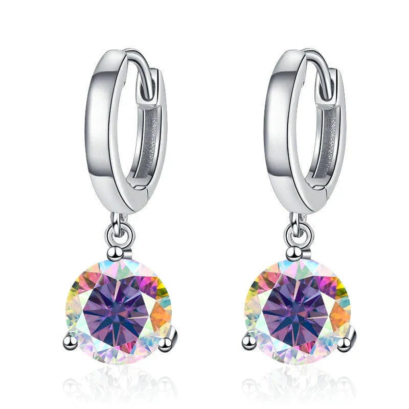 2ct Moissanite Drop Earrings 925 Sterling Silver Bridal Wedding