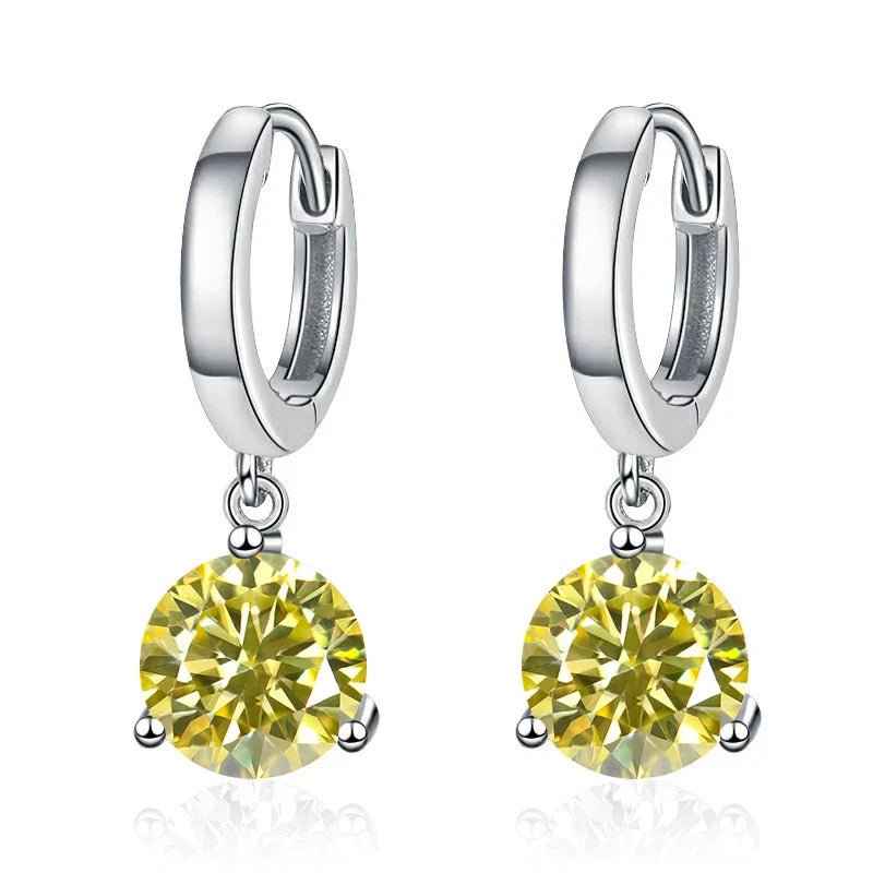 2ct Moissanite Drop Earrings 925 Sterling Silver Bridal Wedding