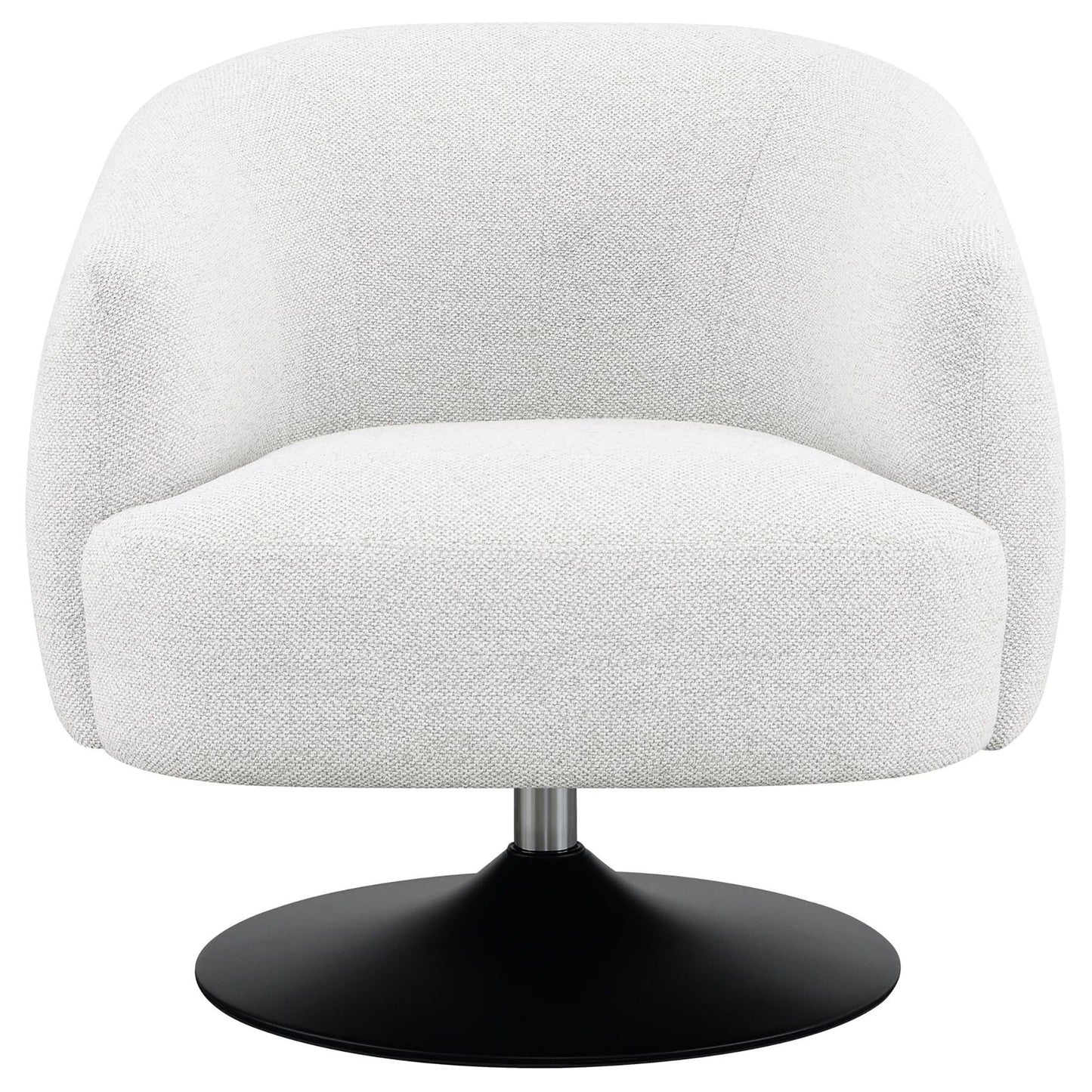 Upholstered Swivel Accent Chair, 360 Degree Rotation - Beige