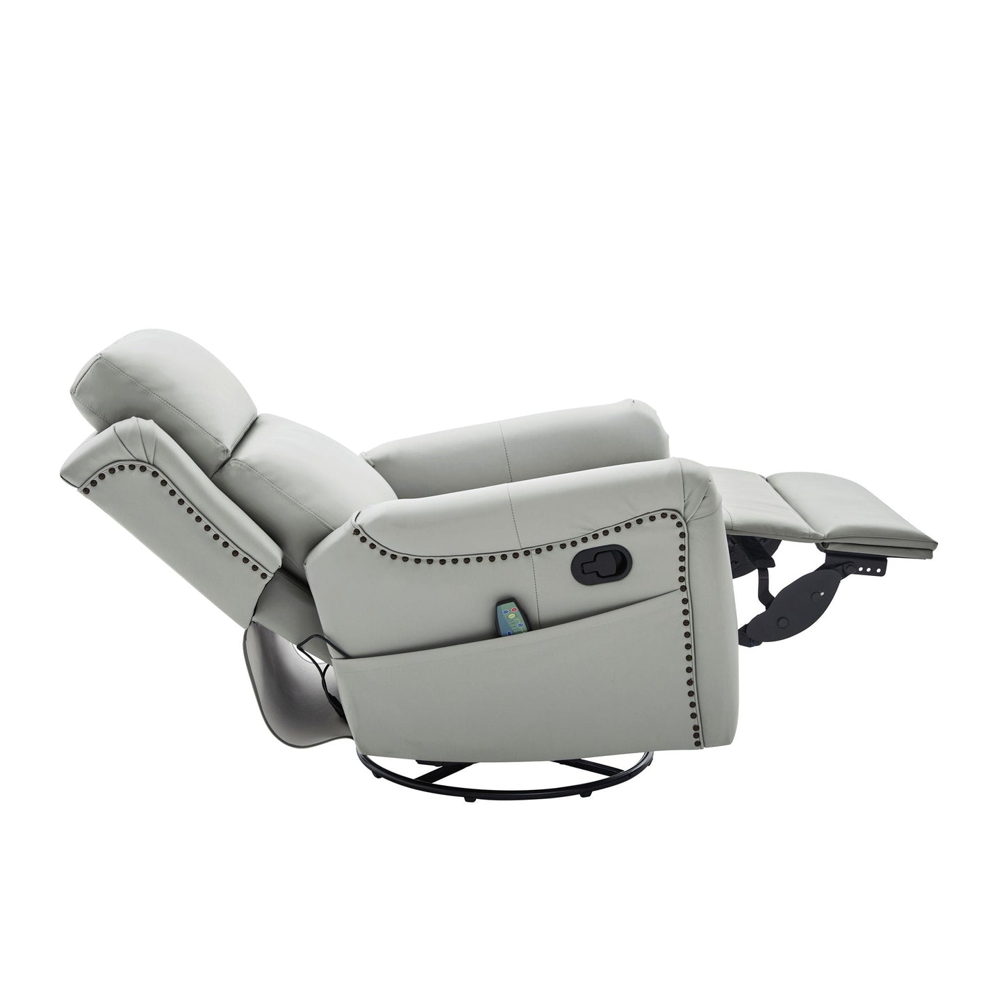 Manual Recliner Swivel Rocking Chair With 8-Point Massage and Heating