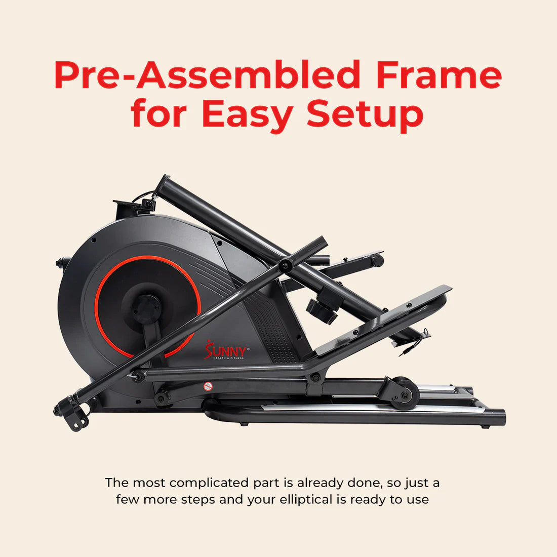 Ultra Silent Smart Elliptical Exerciser by Sunny Health & Fitness