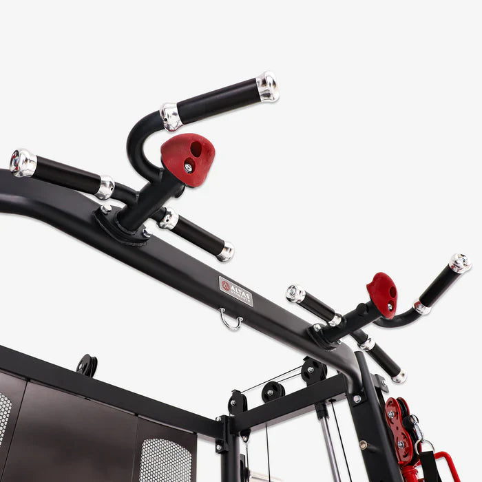 Altas Strength Multi-Function Smith Machine Black And Red 2000LBs Workout Light Commercial Fitness Equipment AL-3000Y