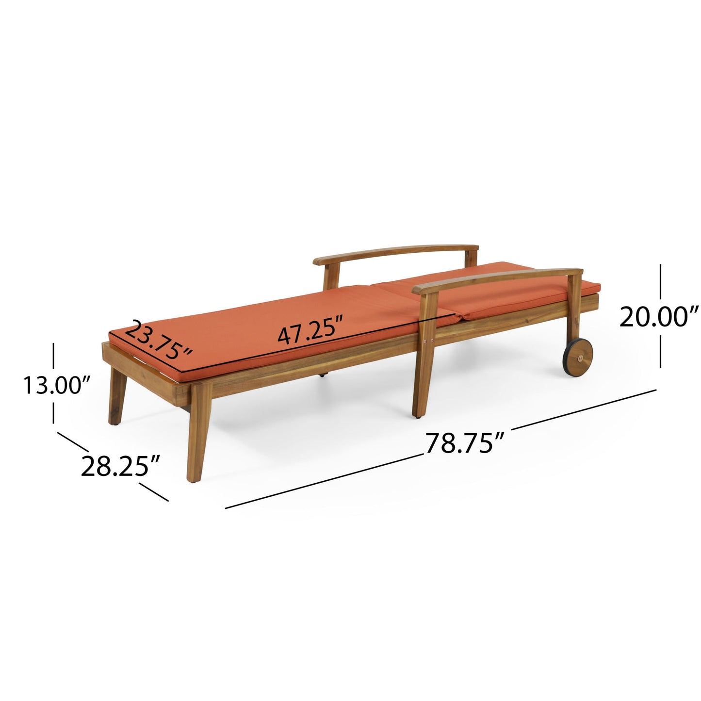 Jason Chaise Lounge Adjustable Acacia Wood Outdoor Furniture