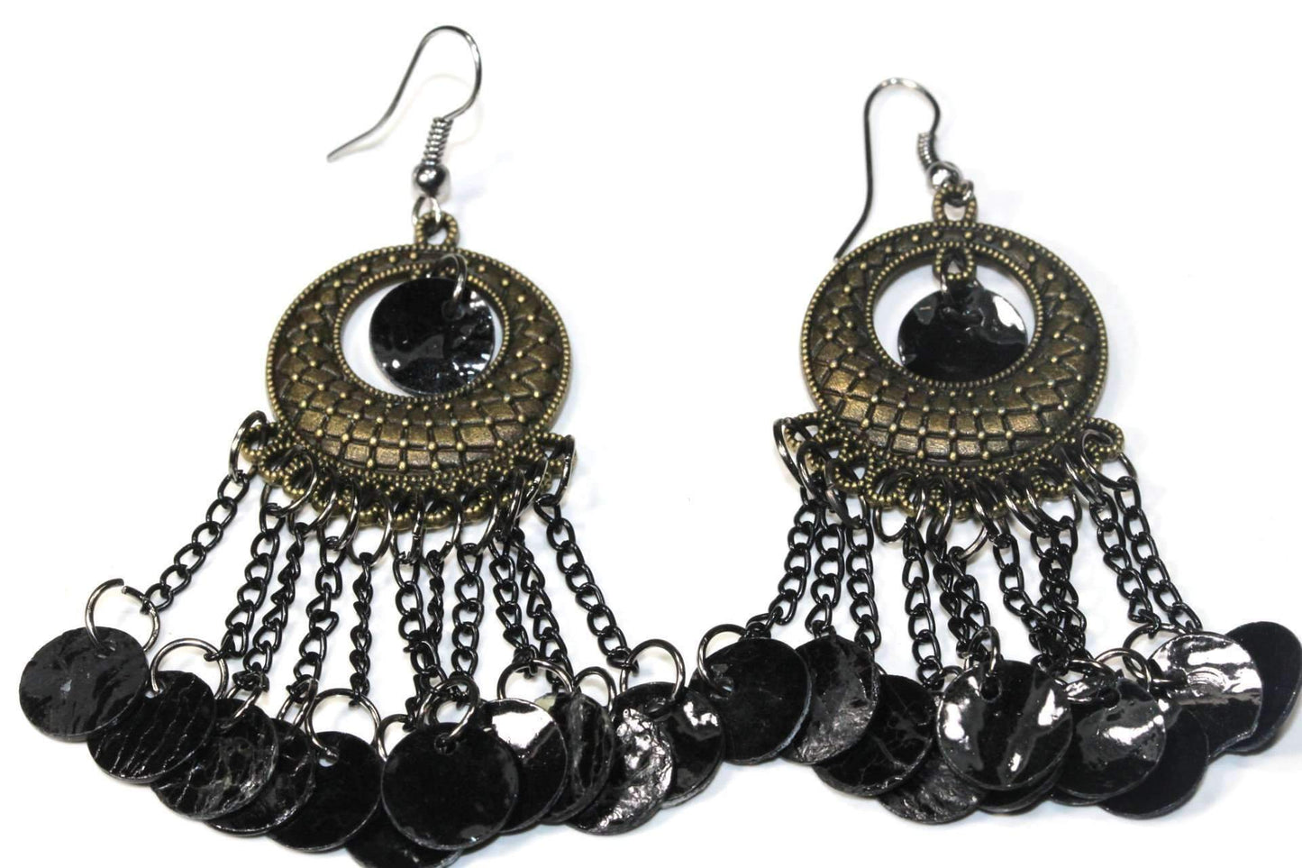 Boho Gypsy Mother Of Pearl Light Dangle Earrings 3 Inch