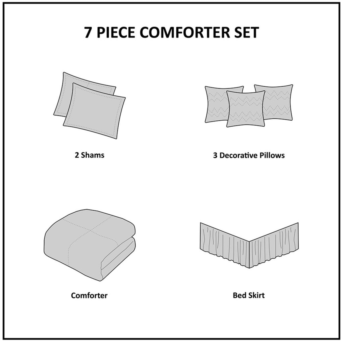 7 PC Pieced Faux Suede Comforter Set Natural Queen
