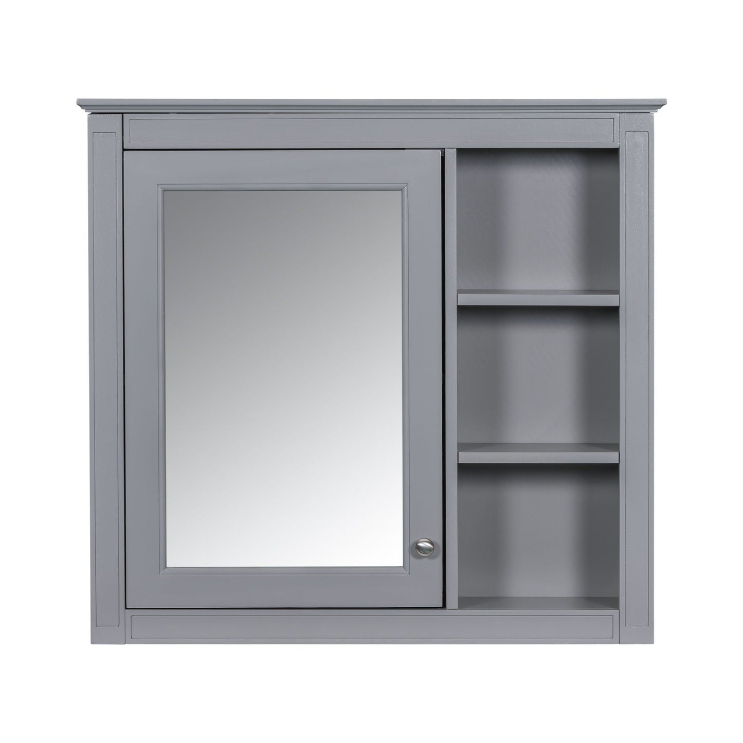 Bathroom Vanity With Medicine Cabinet, Royal Mirror Cabinet, Modern Bathroom Storage Cabinet With 2 Soft Closing Doors And 4 Drawers
