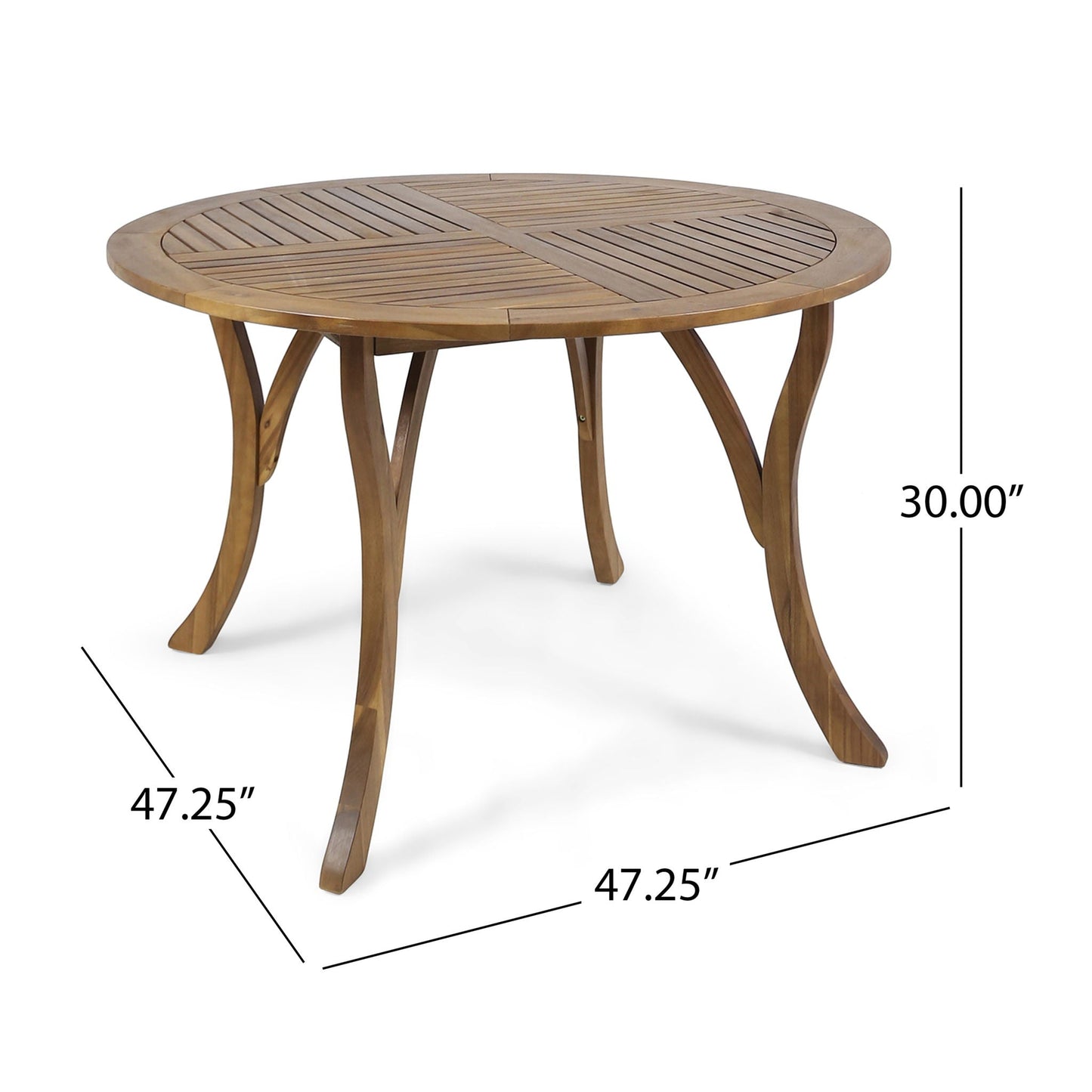 Hermosa Outdoor Acacia Wood Circular Dining Table