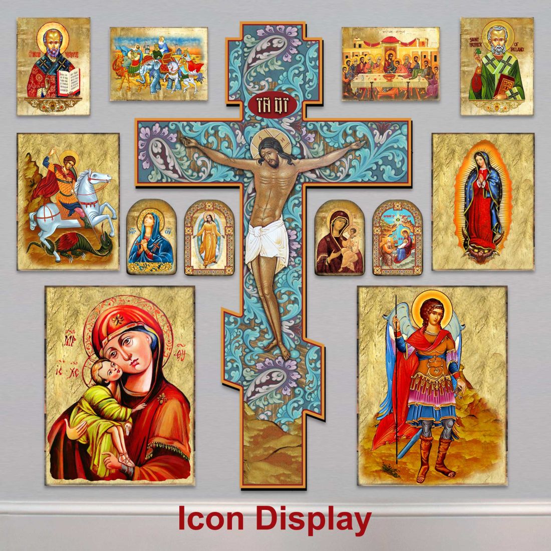 Orthodox Nativity Wooden Gold Plated Religious Orthodox Sacred Icon - Inspirational Icon Decor - 85052