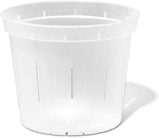 rePotme Orchid Pot - 6 inch Slotted Clear Orchid Pots - 3 Pack (Crystal Clear)