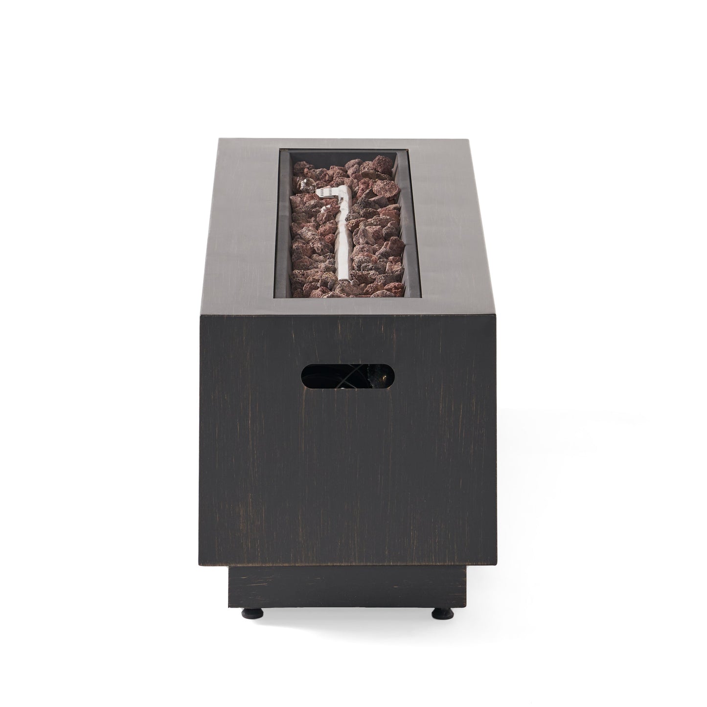 Modern Dark Grey 40' Outdoor Iron Propane Fire Pit