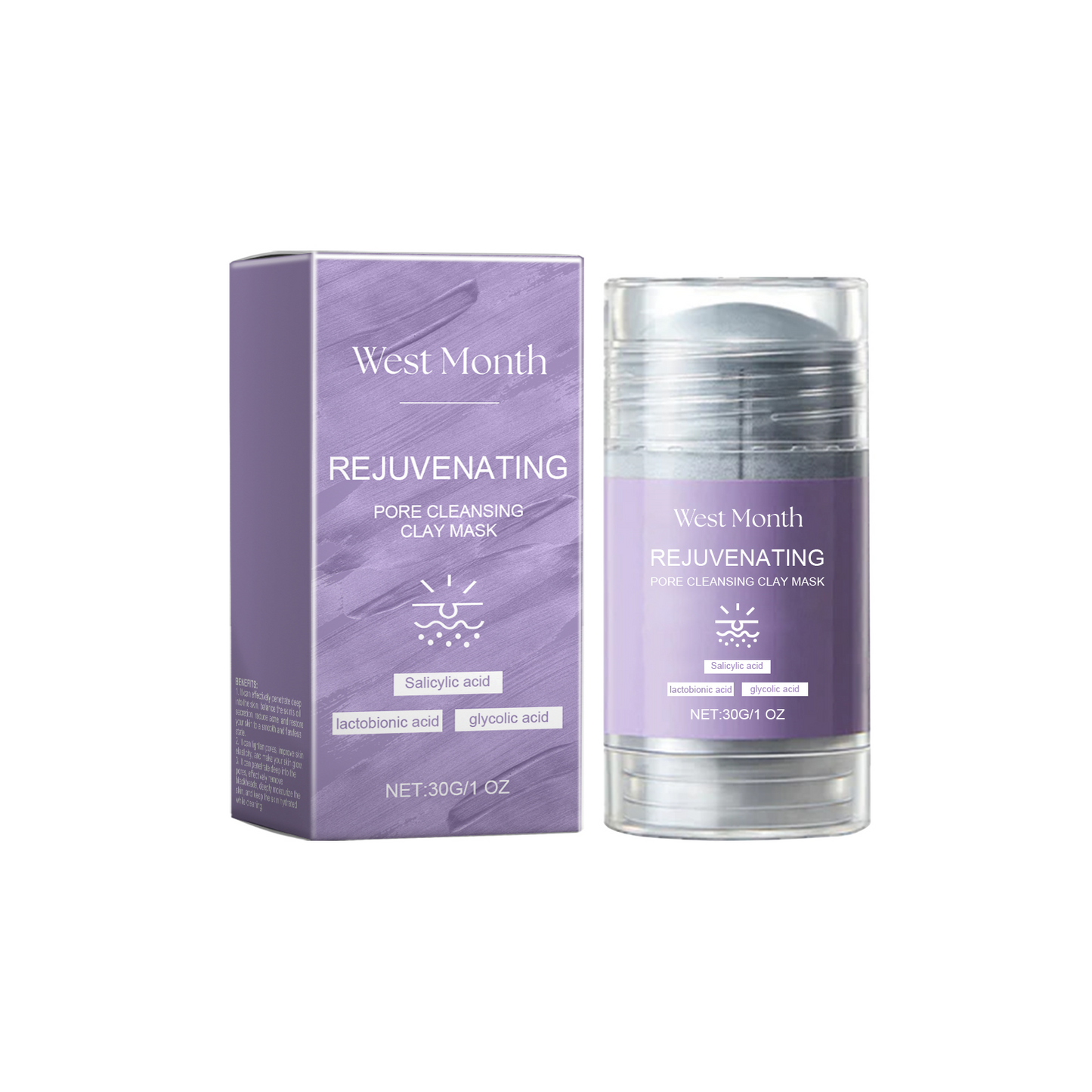 Pore Cleaning Mud Mask Stick, Gentle Clean Delicate Skin Refreshing Moisturizing Mask