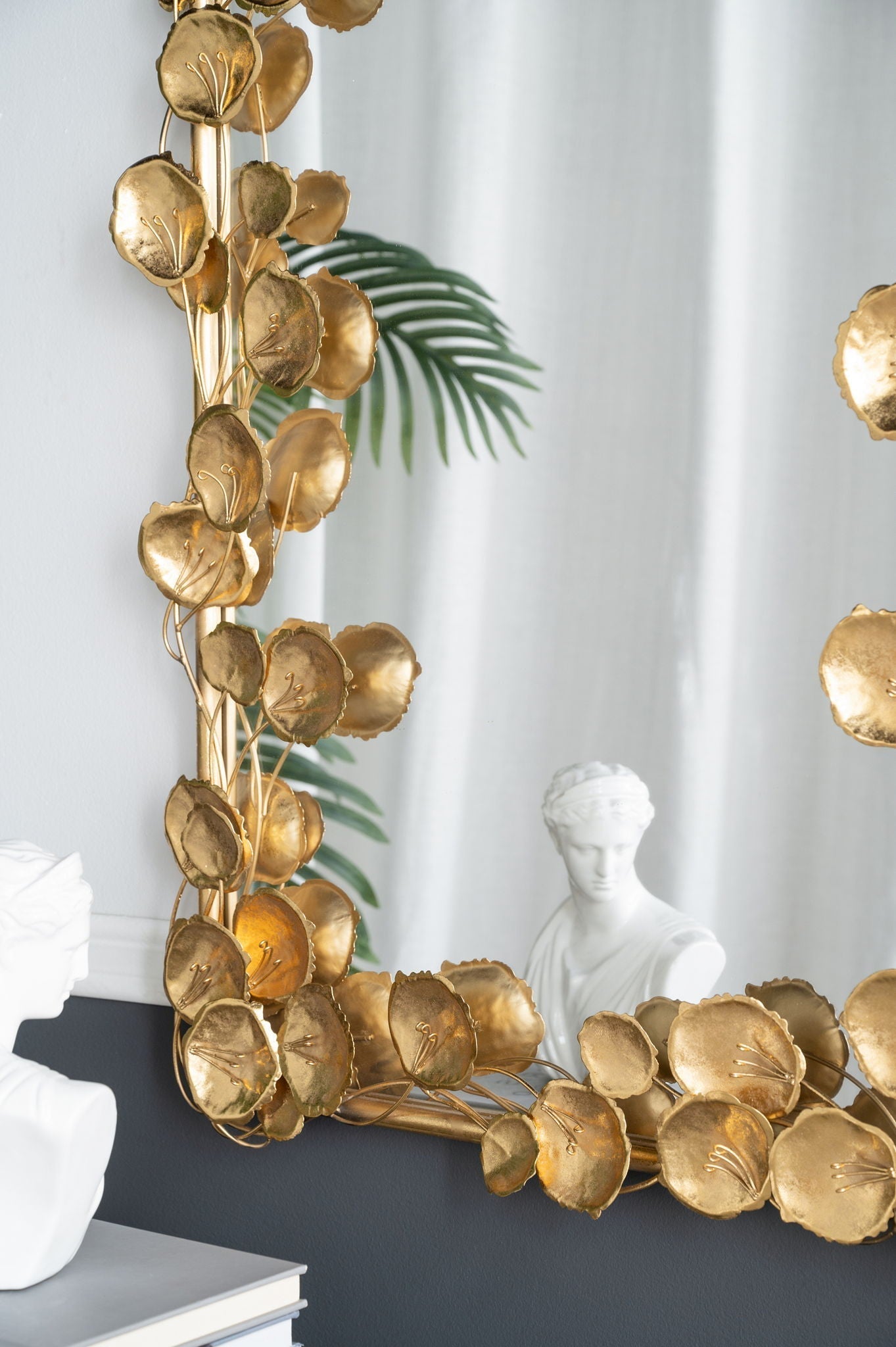 Full Length Mirror with Gold Leaf Accents