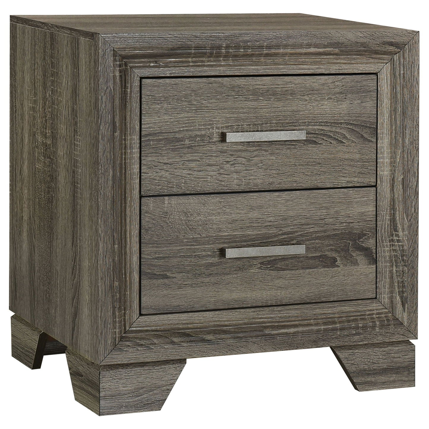 Funston - 4 Piece Queen Bedroom Set With Upholstered Headboard - Oak