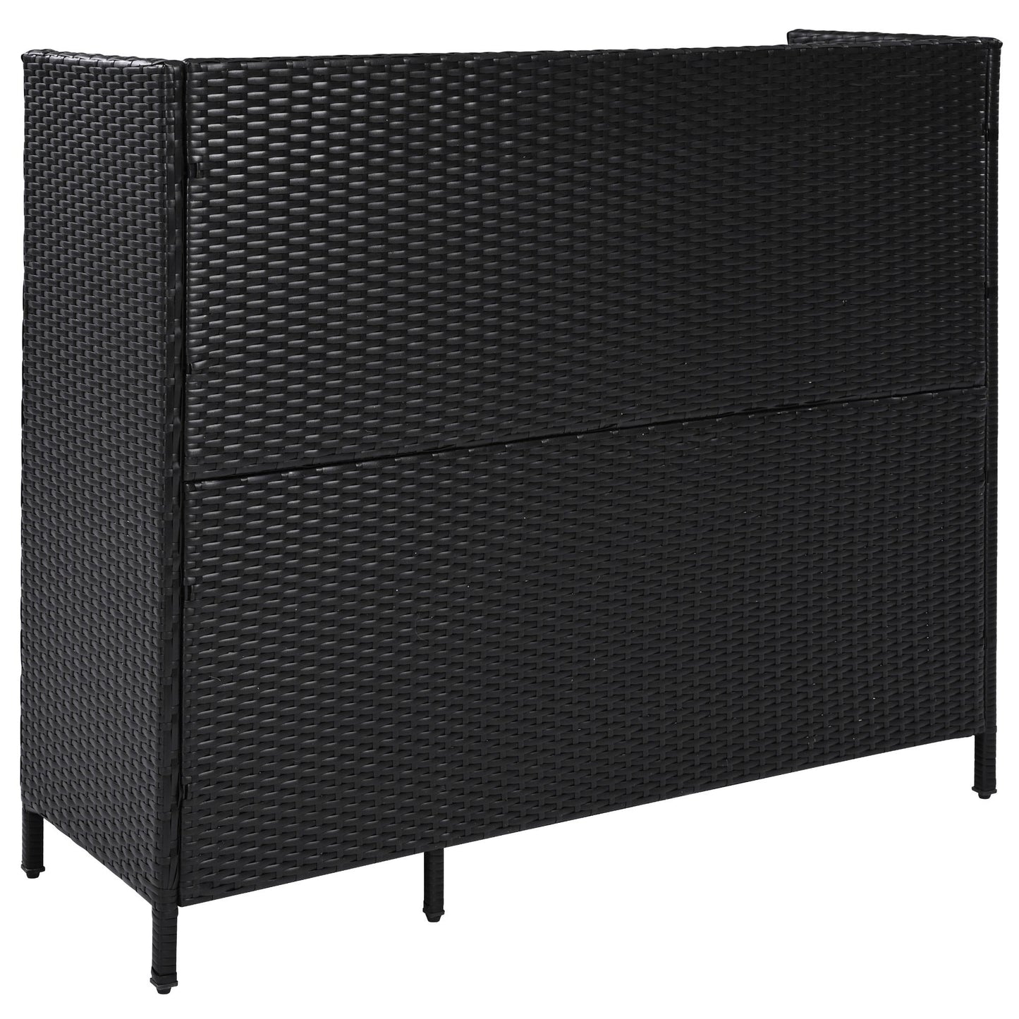 K&K 47.5"W Wicker Outdoor Storage Cabinet with Tempered Glass Top