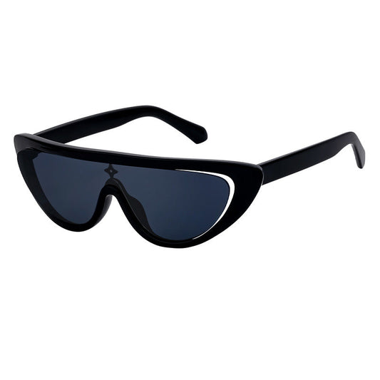 One-Piece Cat Eye Party Sunglasses Women  Luxury Brand Split CatEye Vintage Shield Shades Y2K Punk Trendy Eyewear For Lady