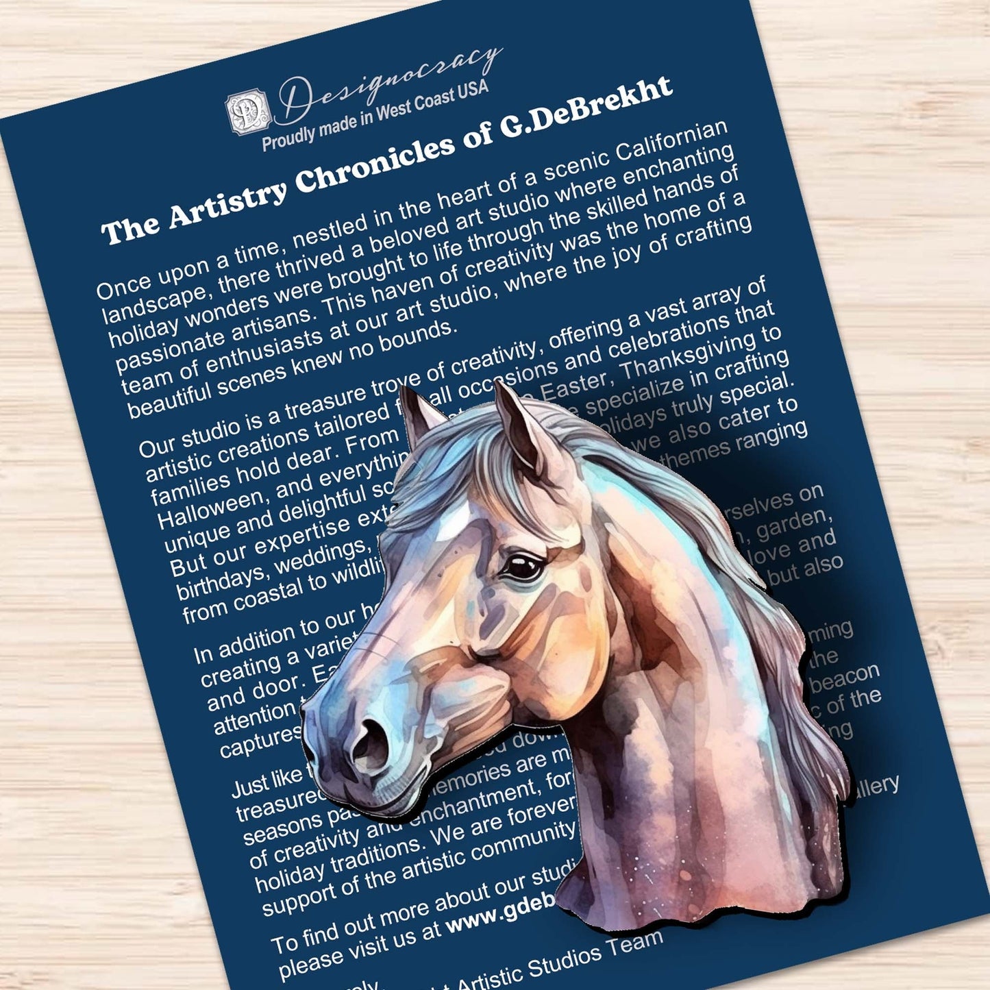 Horses Clip-On Eco Wood Decorative Ornaments Set of 3 by G. Debrekht - Christmas Decor - 8091039C-S3