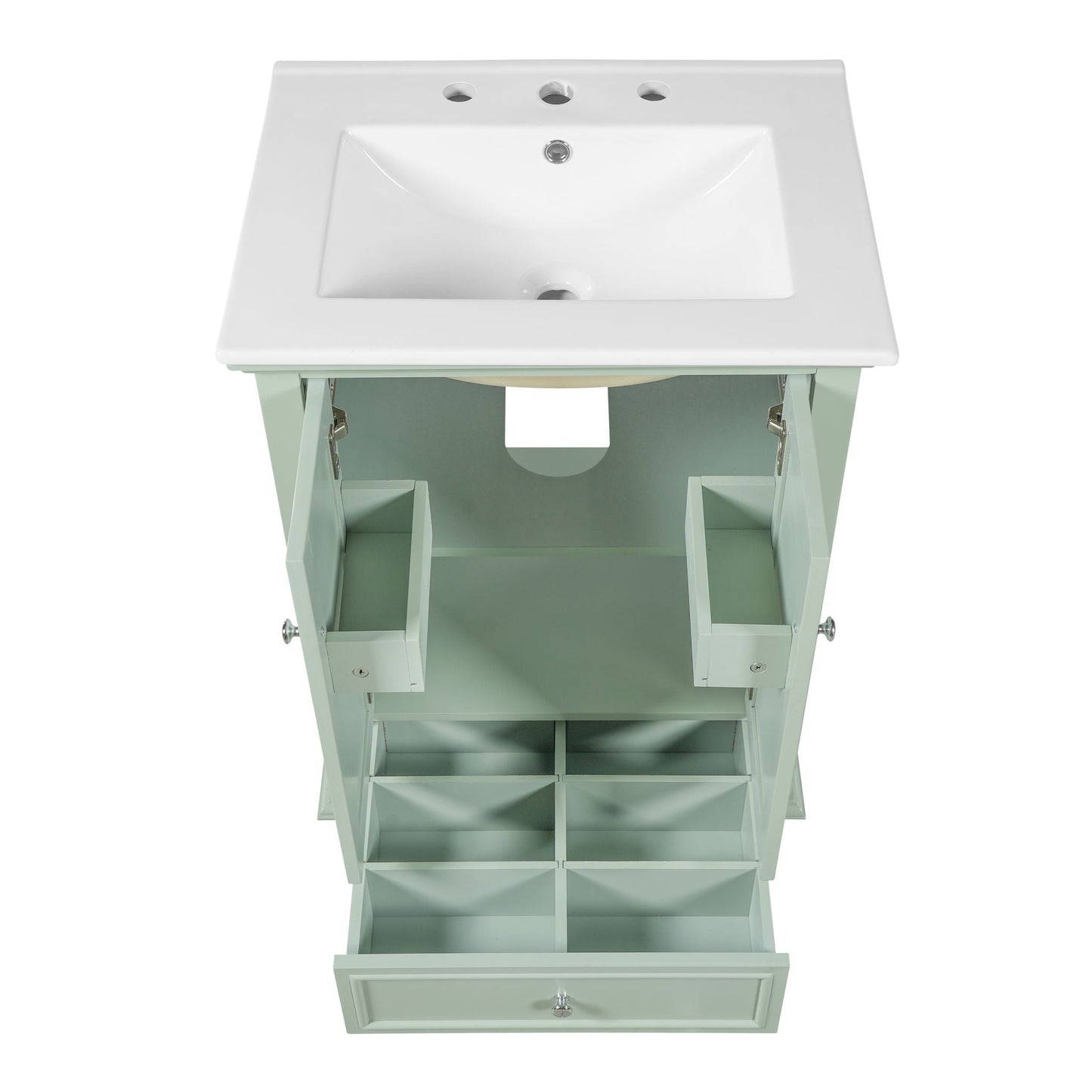 Modern Bathroom Vanity With Sink, Cabinet With Drawer And Dividers, Rectangular Storage Unit