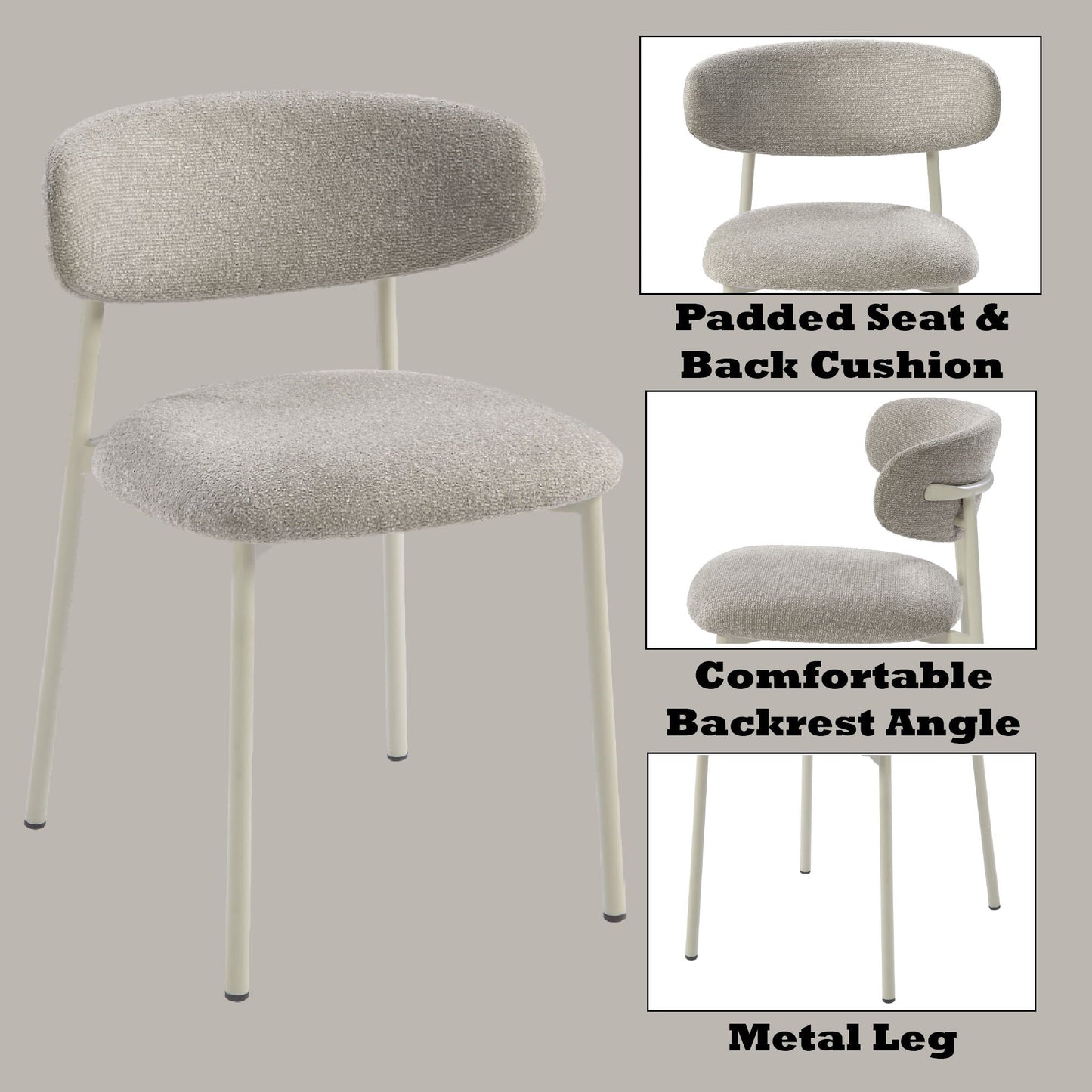 Ingram Side Chair Set of 2 - Light Gray