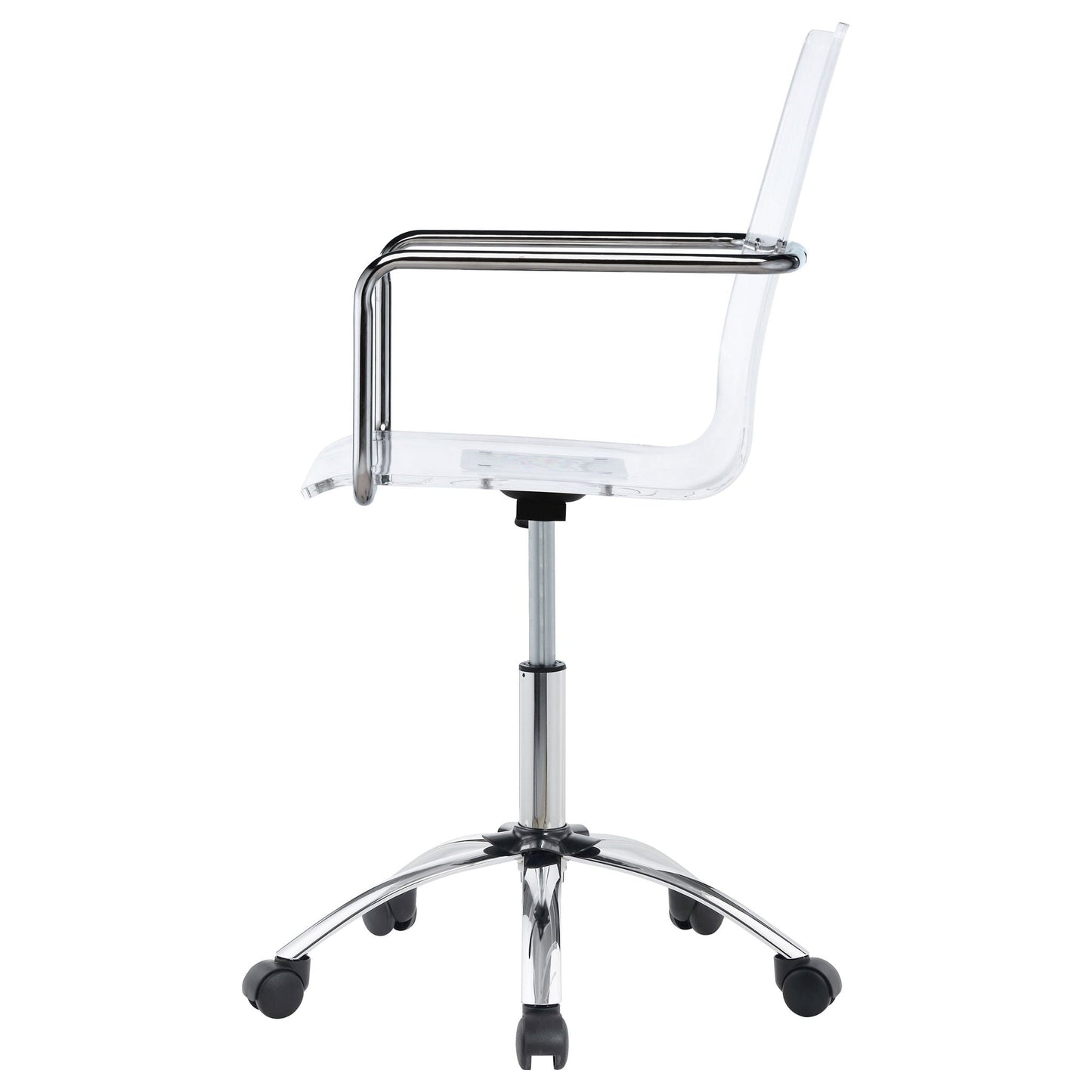 Clear Office Chair With Caster Wheels Futuristic Design, Adjustable Height - Clear