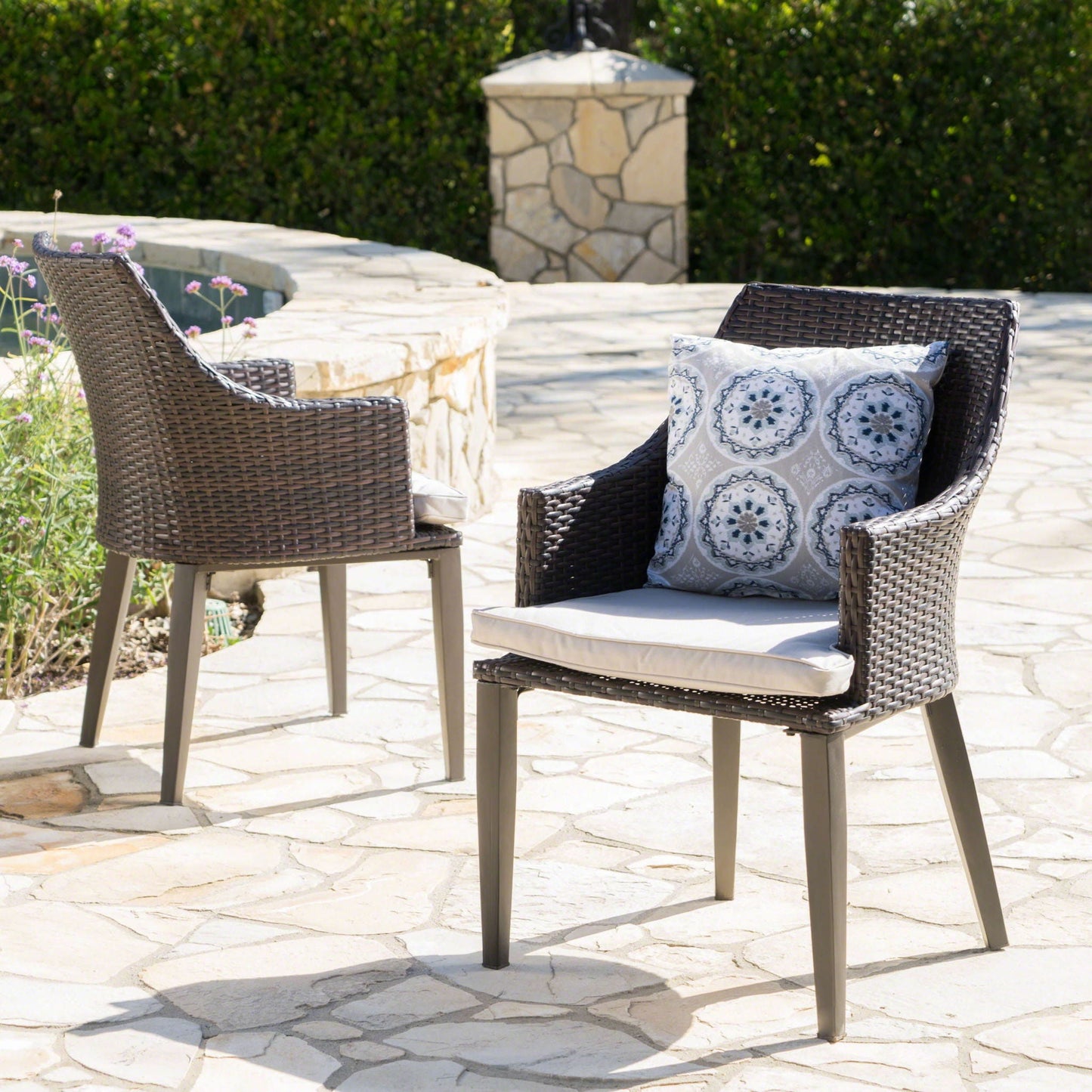 Hillhurst Outdoor Chair Set of 2 with Weather Resistant Cushions