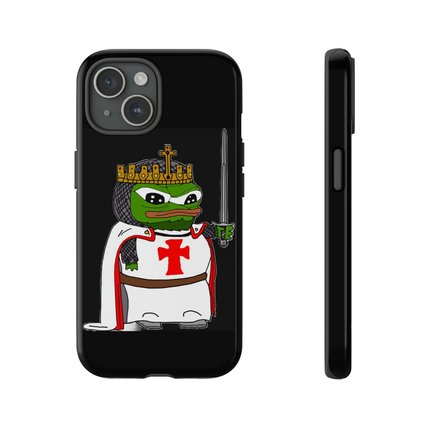 Crusader Pepe Cell Phone Case - Deus Vult Knight Phone Cover - 4LibertyShop.com
