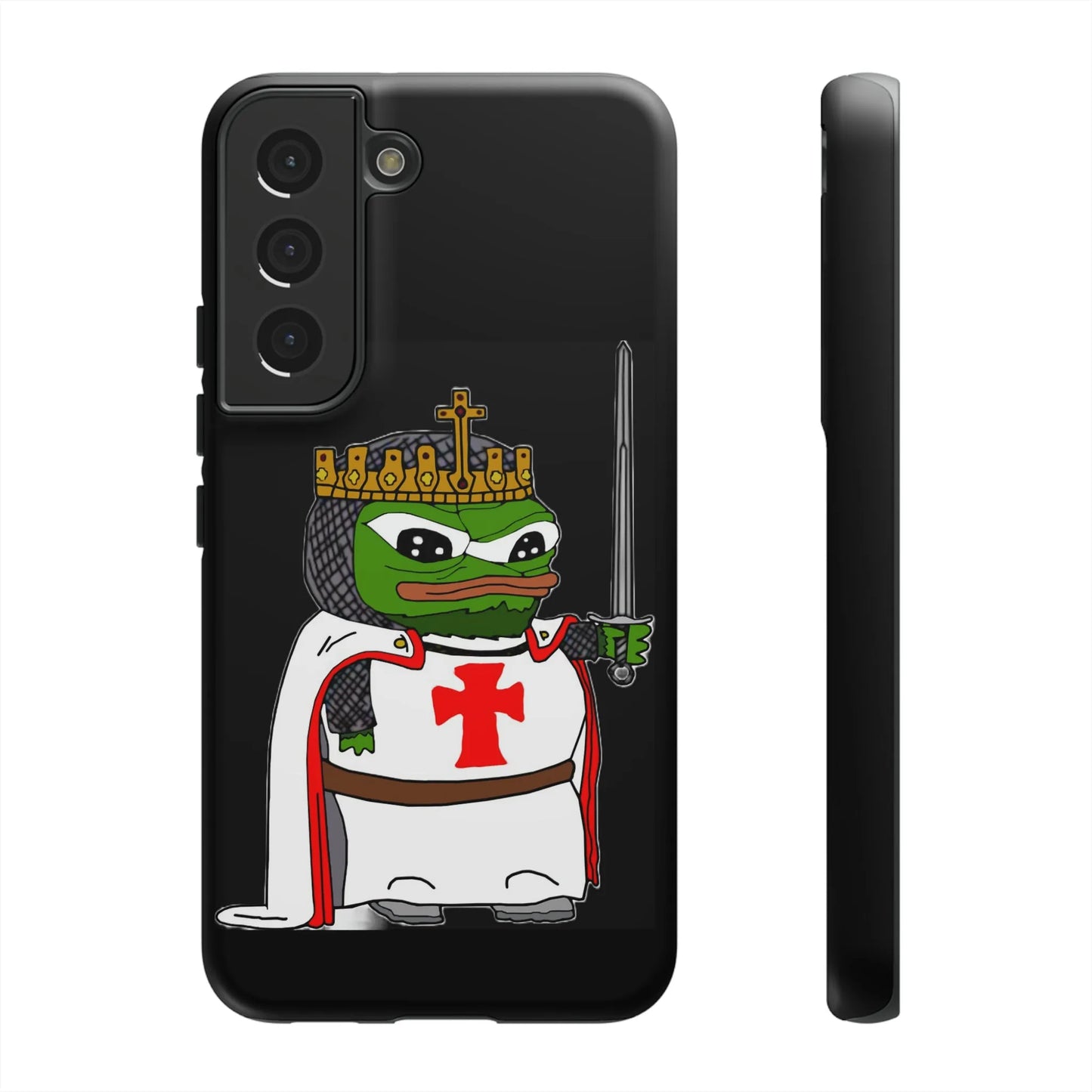 Crusader Pepe Cell Phone Case - Deus Vult Knight Phone Cover - 4LibertyShop.com