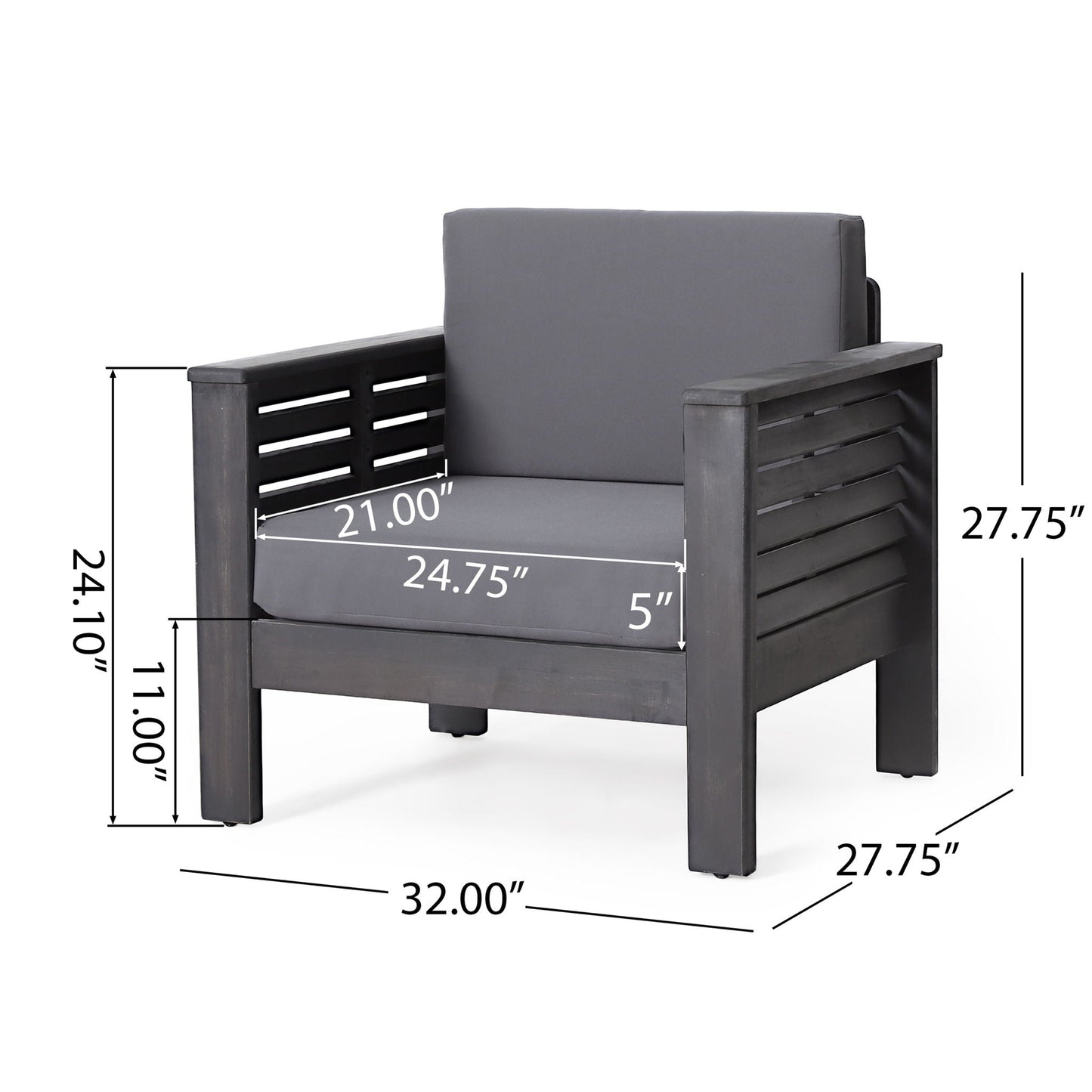Slat Design Club Chairs With Cushions