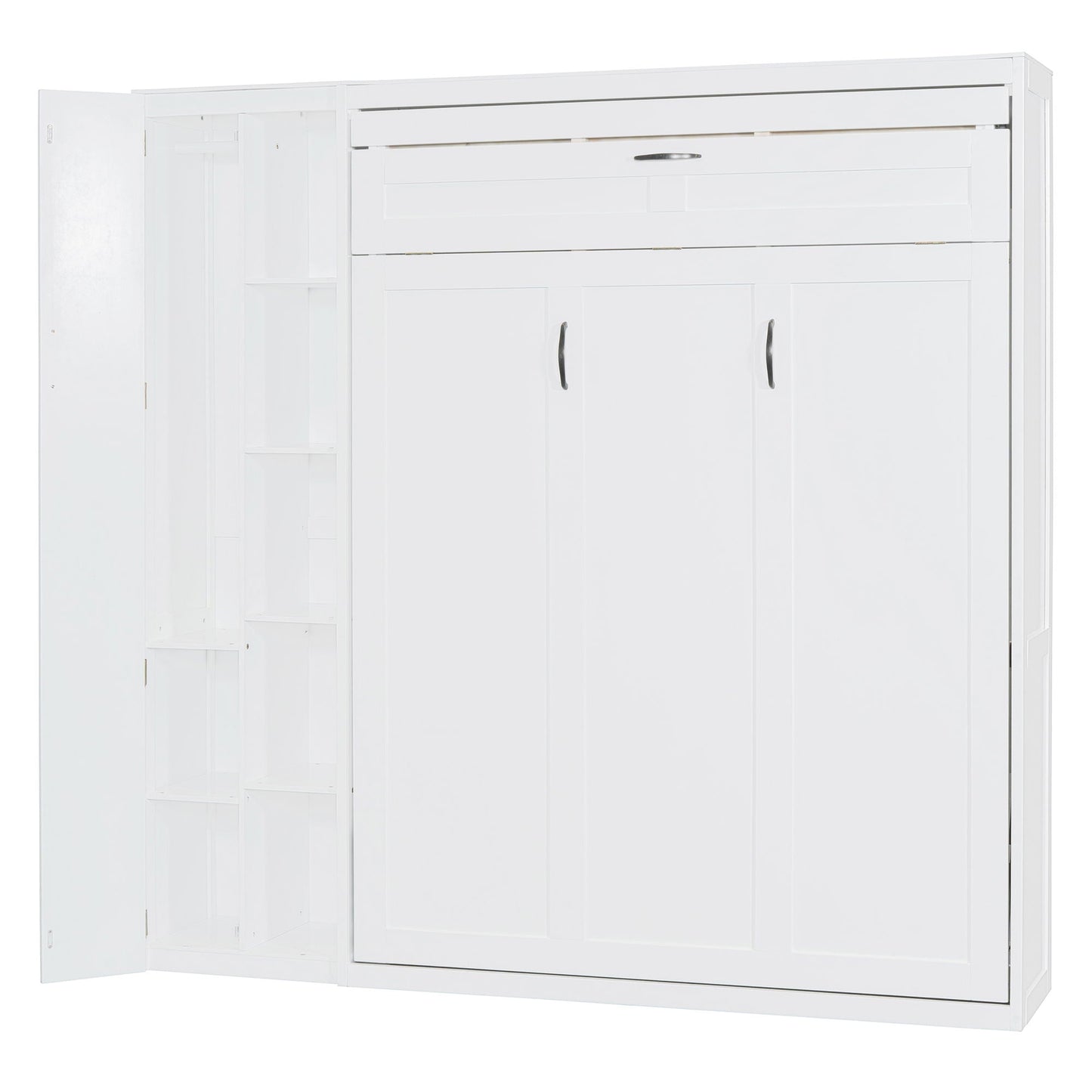 Murphy Wall Bed With Shelves, Wardrobe And LED Lights