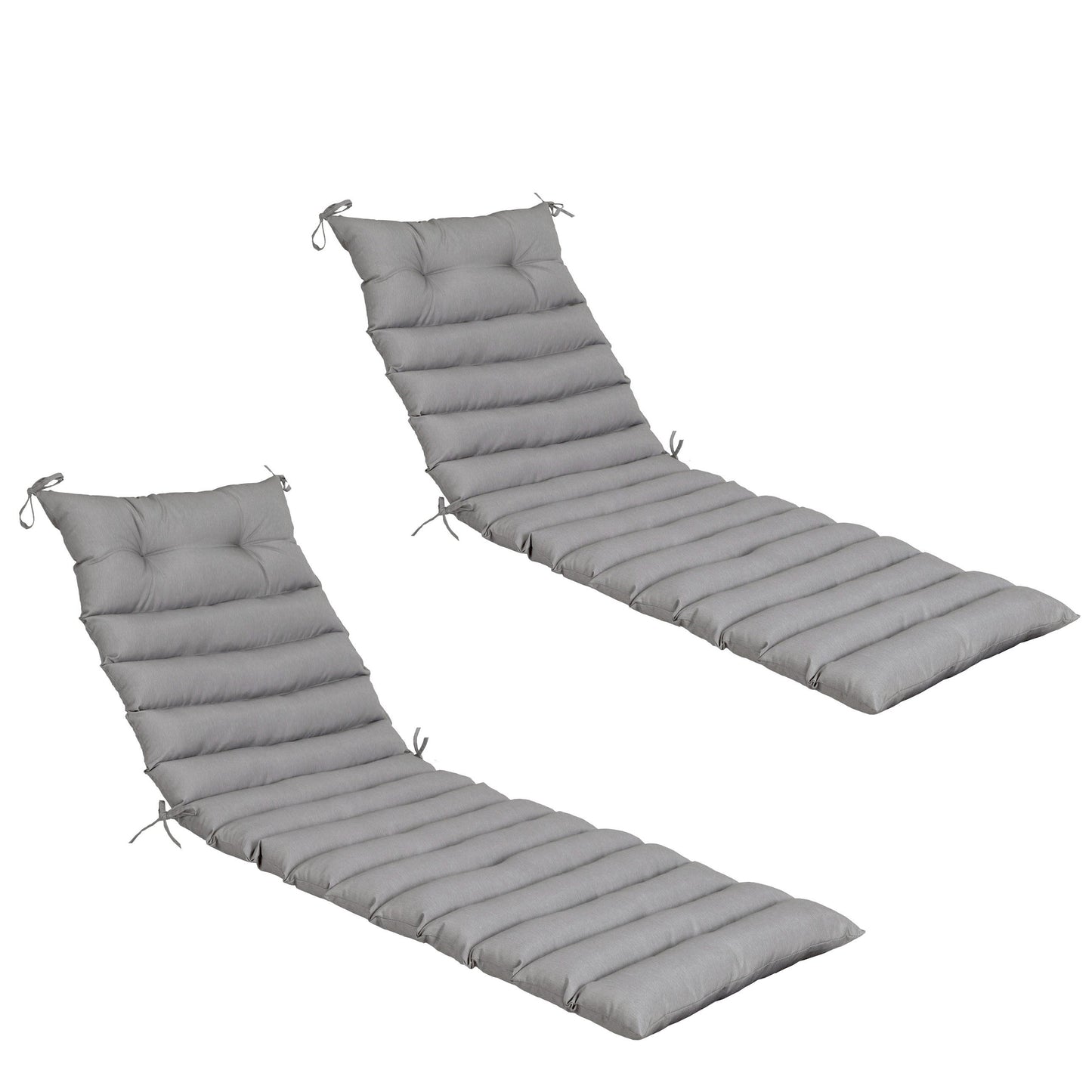 2PCS Set Outdoor Lounge Chair Replacement Cushions - Grey
