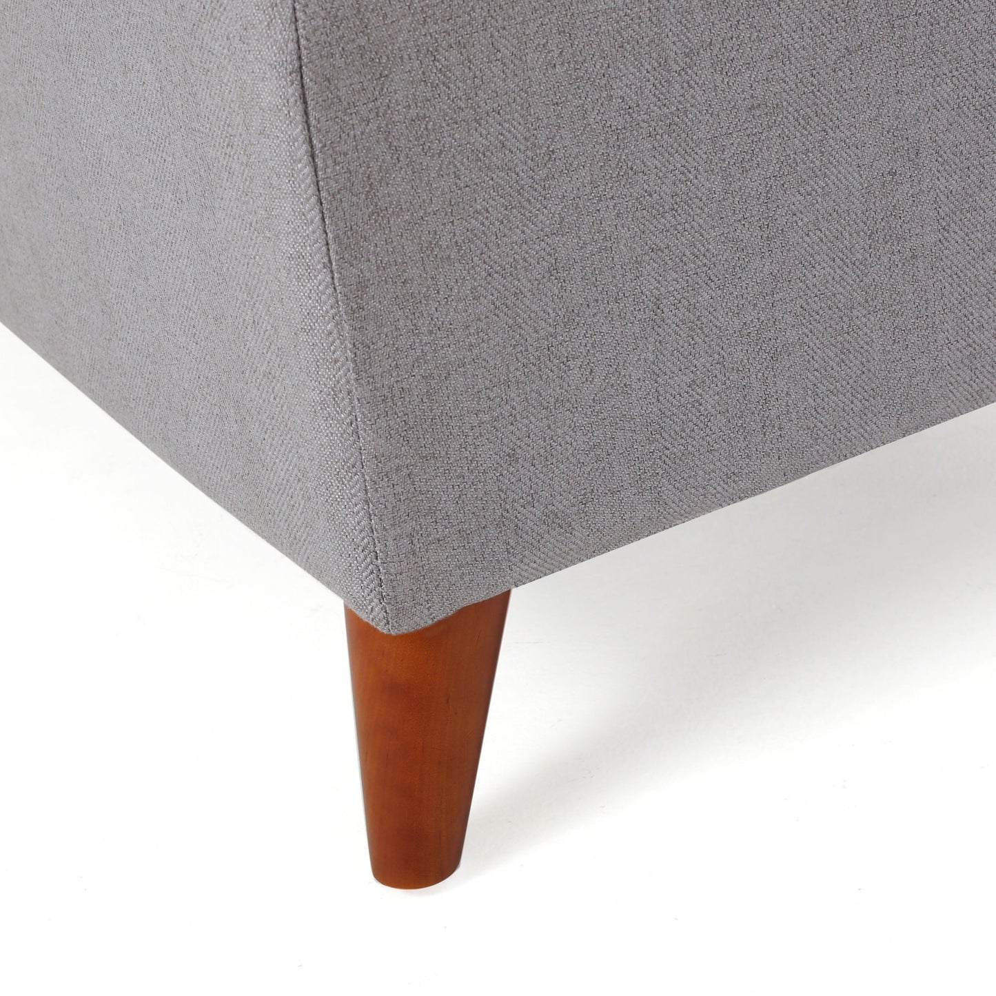 Kinetics Upholstered Storage Ottoman With Lift-Top And Button Tufted Seat - Light Gray