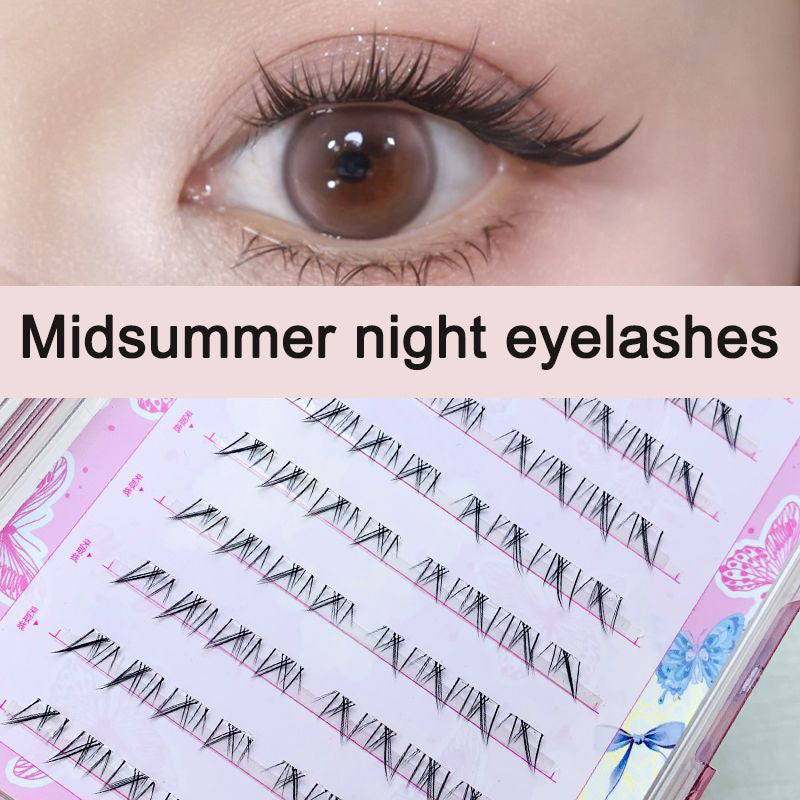 Sunflower Comics Pure Desire Eyelash Simulation Natural Thickening Large Segmented Trilogy False Eyelash Laziness