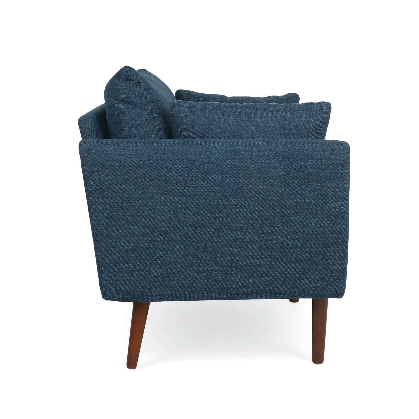 Luminate Upholstered Fabric Club Chair with Tapered Legs and 2 Accent Pillows