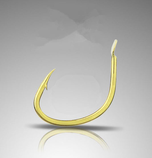 Rompin 30pcs/box 6#-12#  fishing hooks gold color wide belly super sharp Barbed