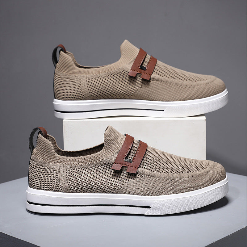 Soft elastic mesh shoes sports shoes lightweight business men's shoes