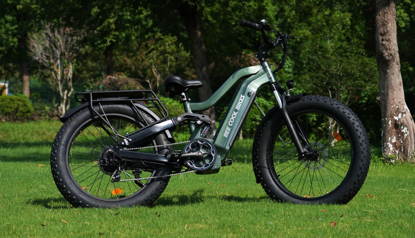 Bee Defender Super Frame Full Suspension Mountain Electric Bike