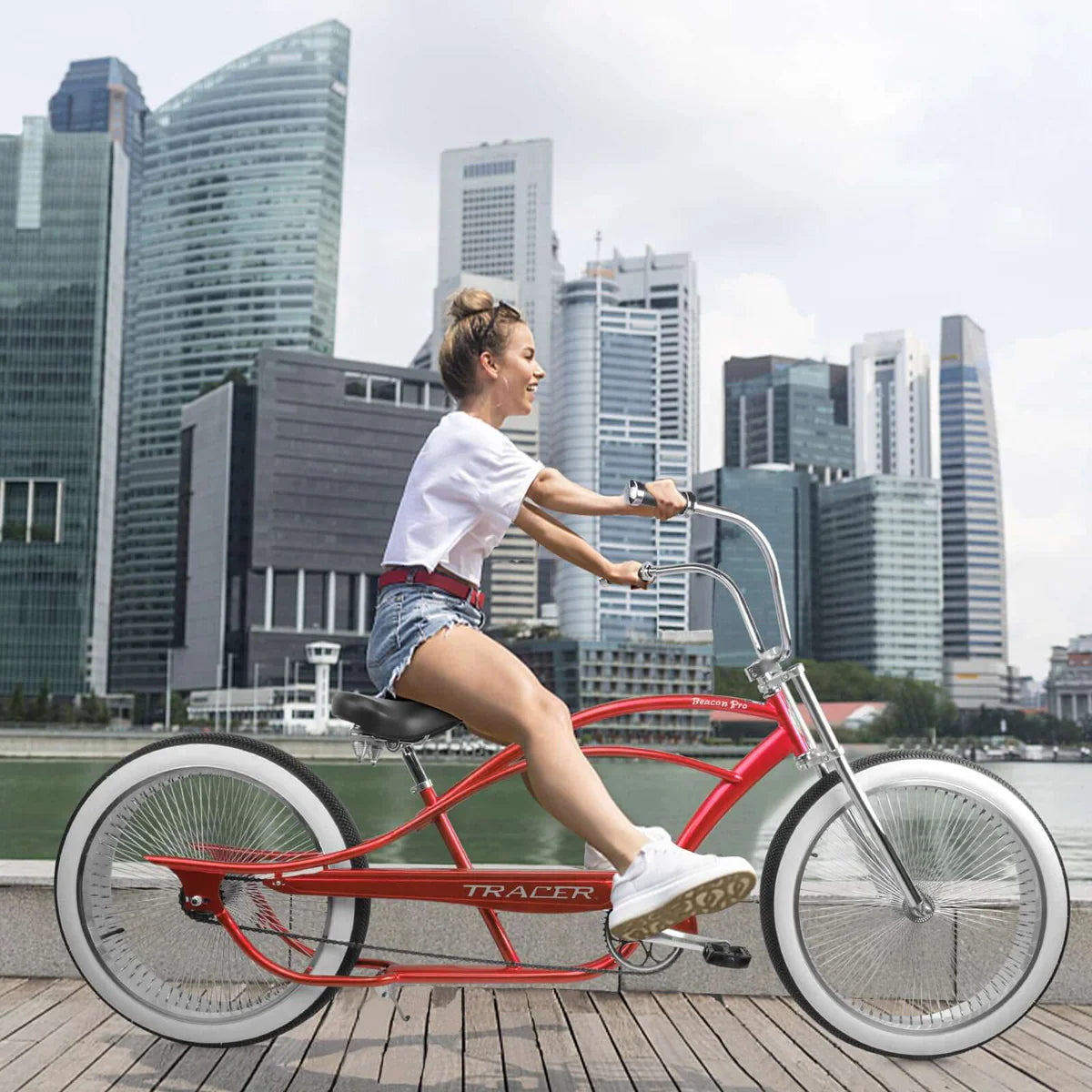 Tracer Beacon Pro 140H Single Speed Stretch Cruiser Bike