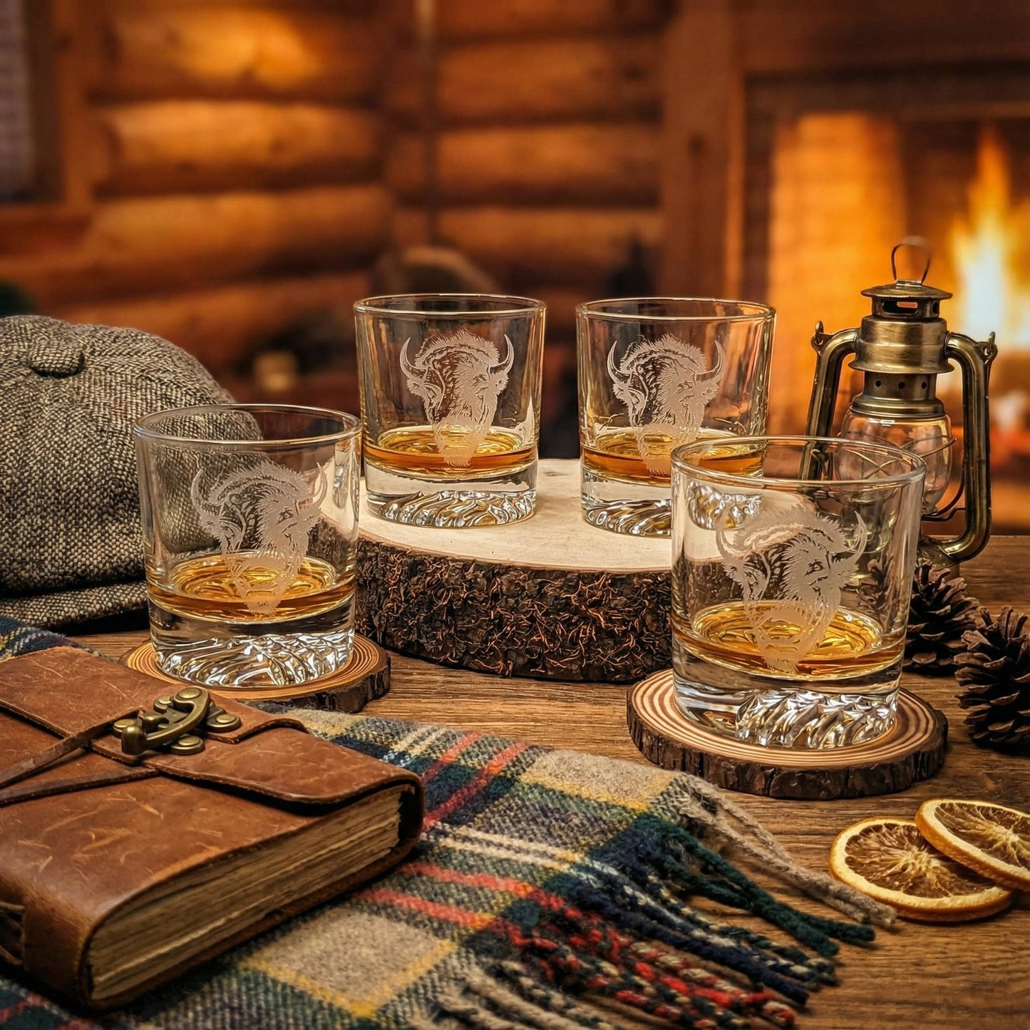 Bison Old Fashion Glasses Set of 2