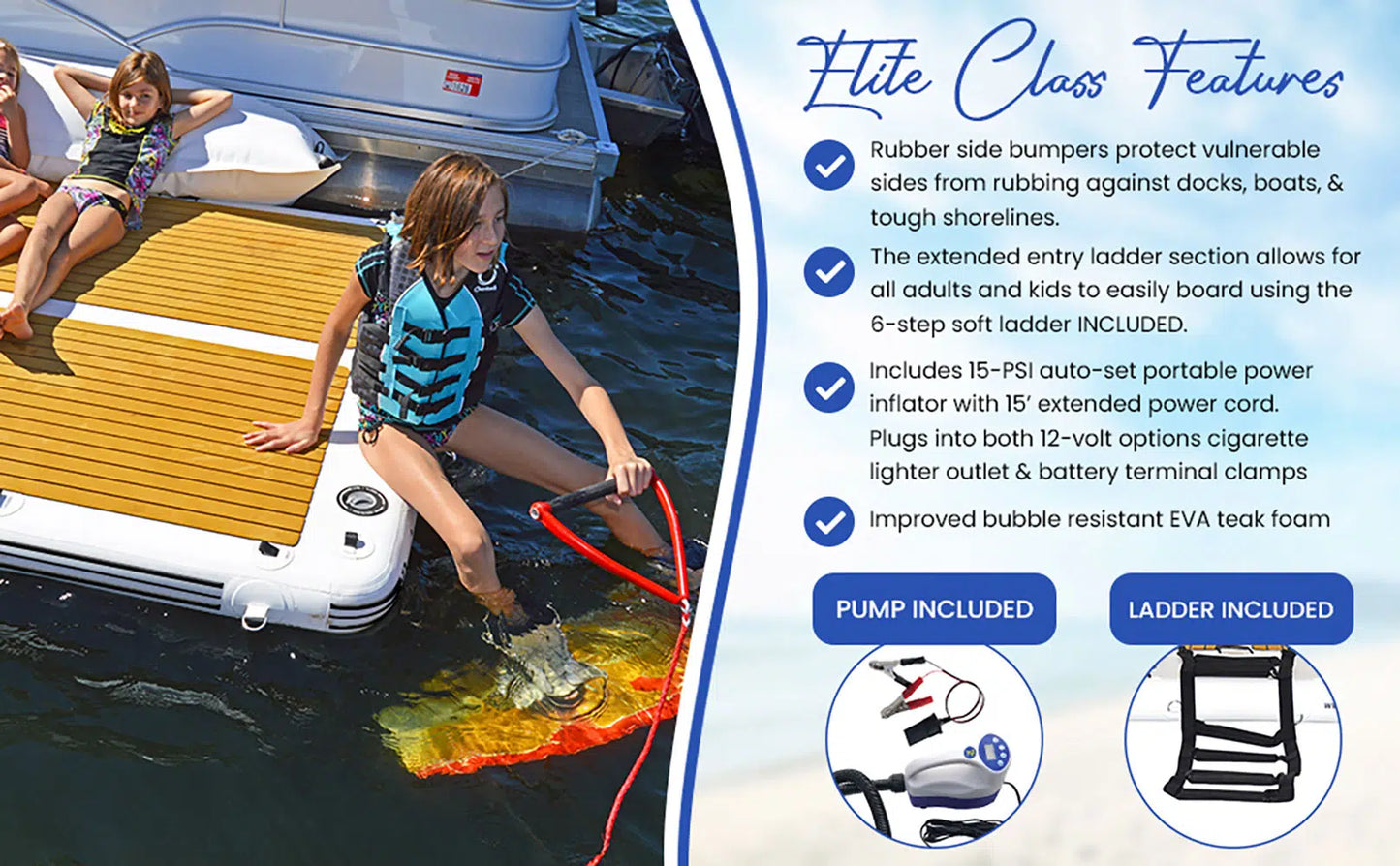 Island Hopper Elite Class Patio Dock 15′ Floating Platform