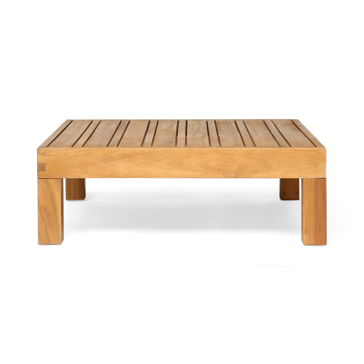 Mythical Square Outdoor Coffee Table With Frame And Slat Top - Teak