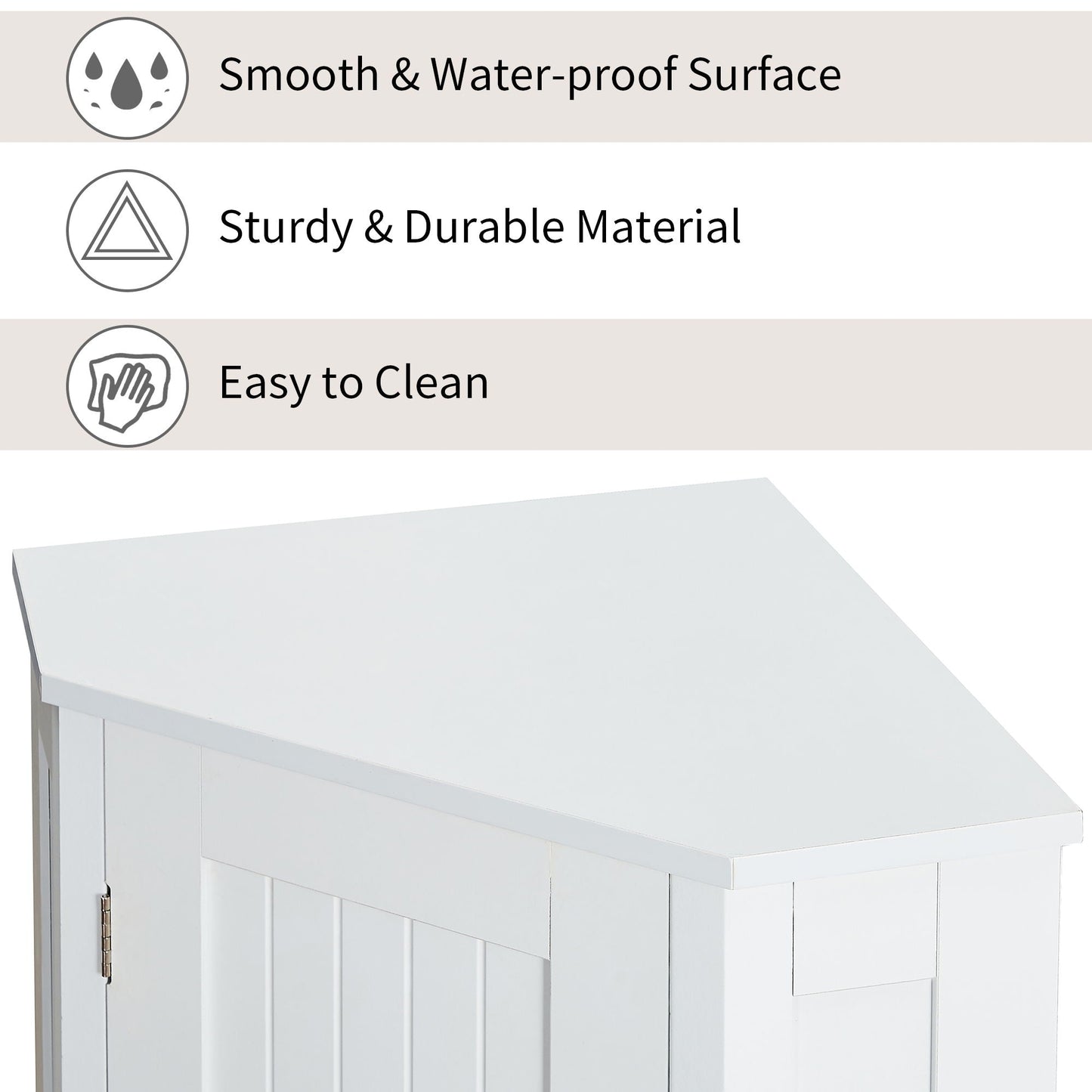 Bathroom Cabinet Triangle Corner Storage Cabinet With Adjustable Shelf Modern Style