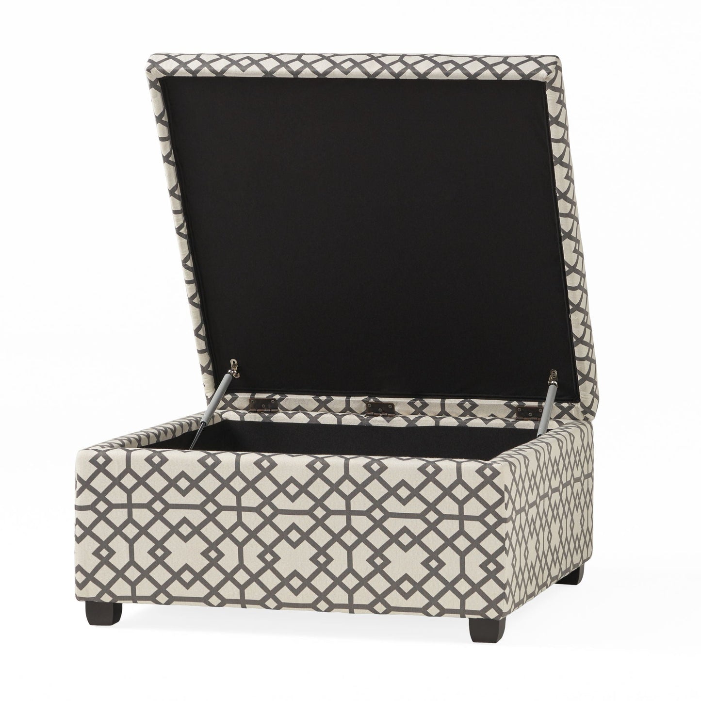 Richmond Storage Ottoman with Unique Pattern and Ample Storage - Gray