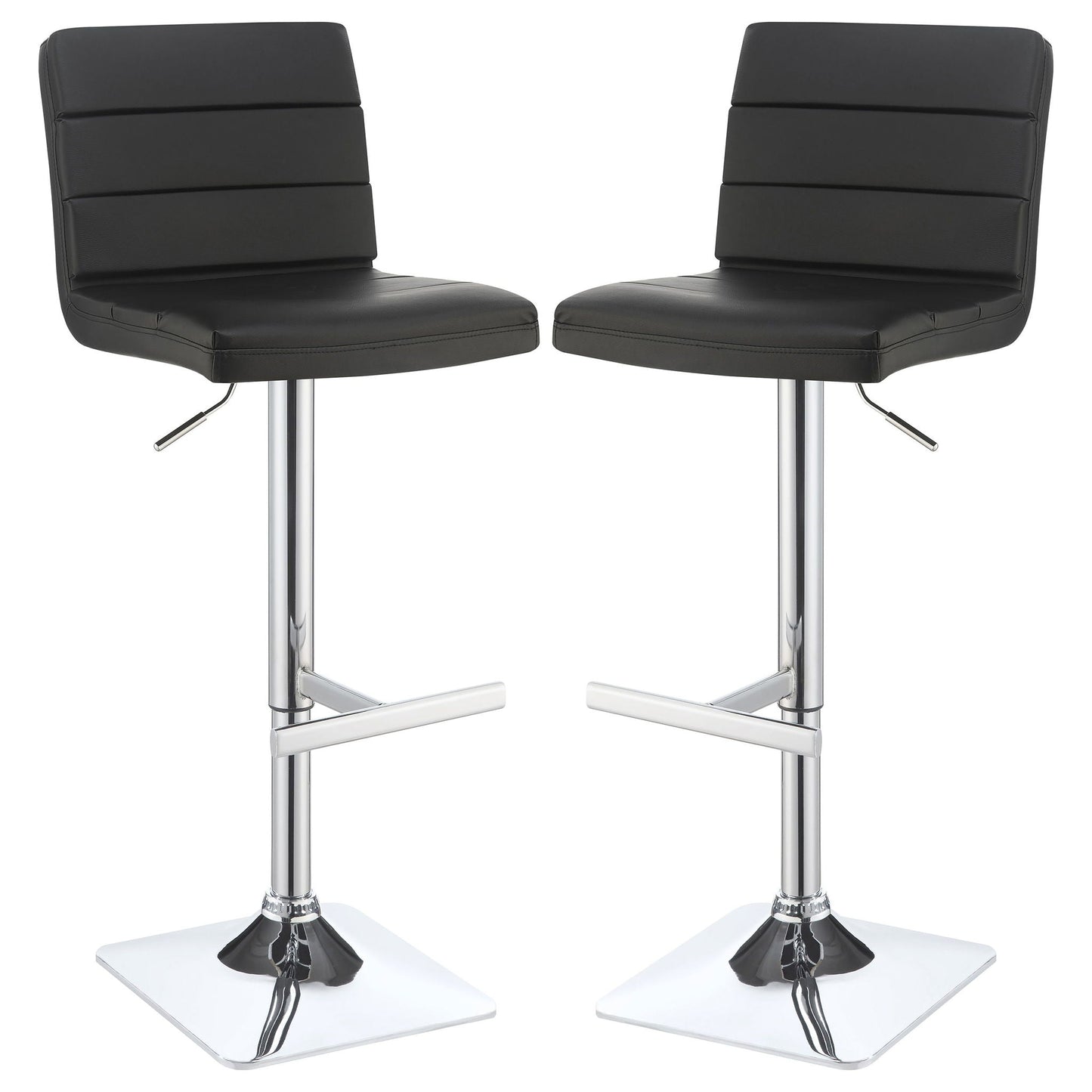 Adjustable Tufted Bar Stool (Set of 2) - Black