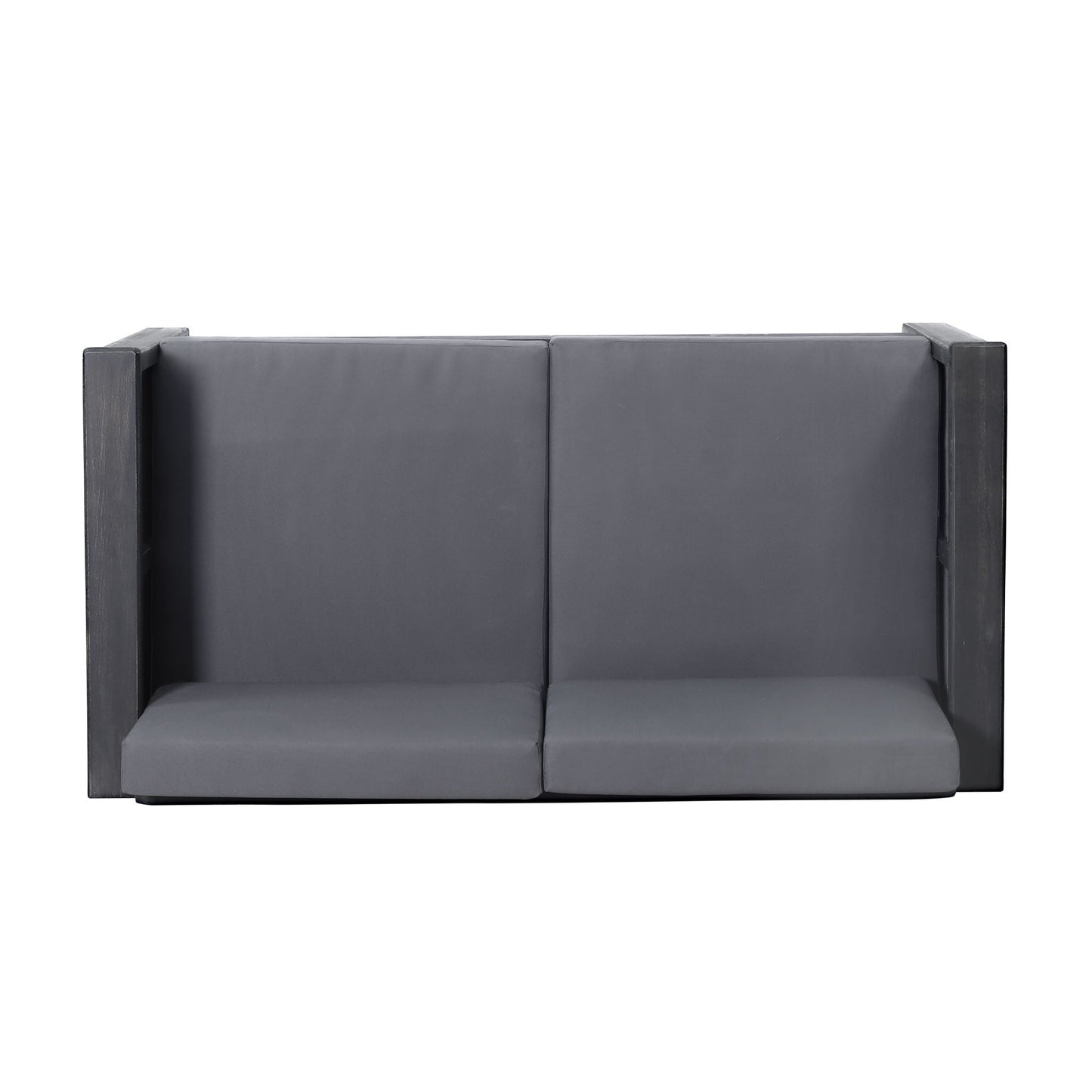 Acacia Wood Loveseat And Coffee Table Set With Cushions
